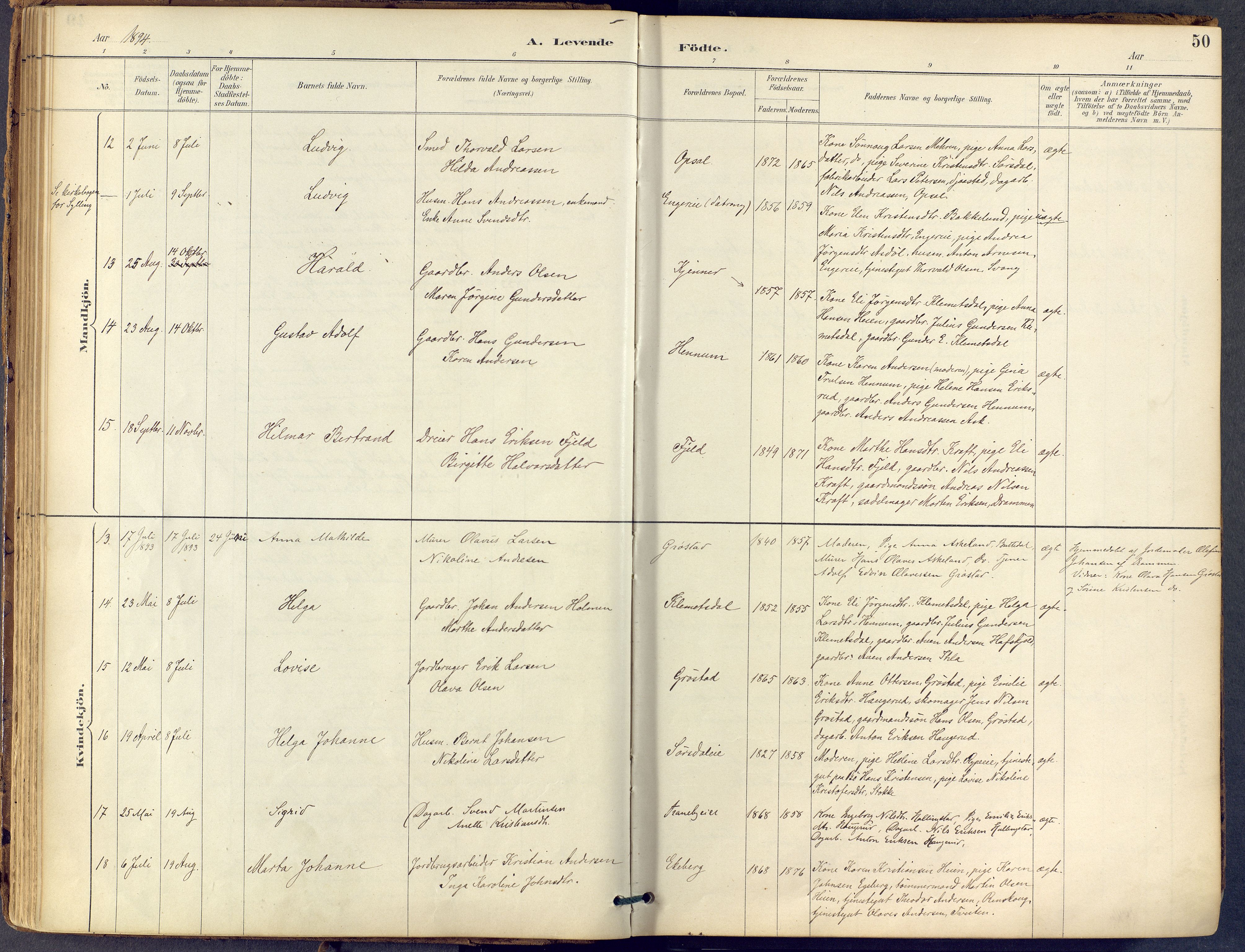 Lier kirkebøker, AV/SAKO-A-230/F/Fb/L0001: Ministerialbok nr. II 1, 1883-1910, s. 50