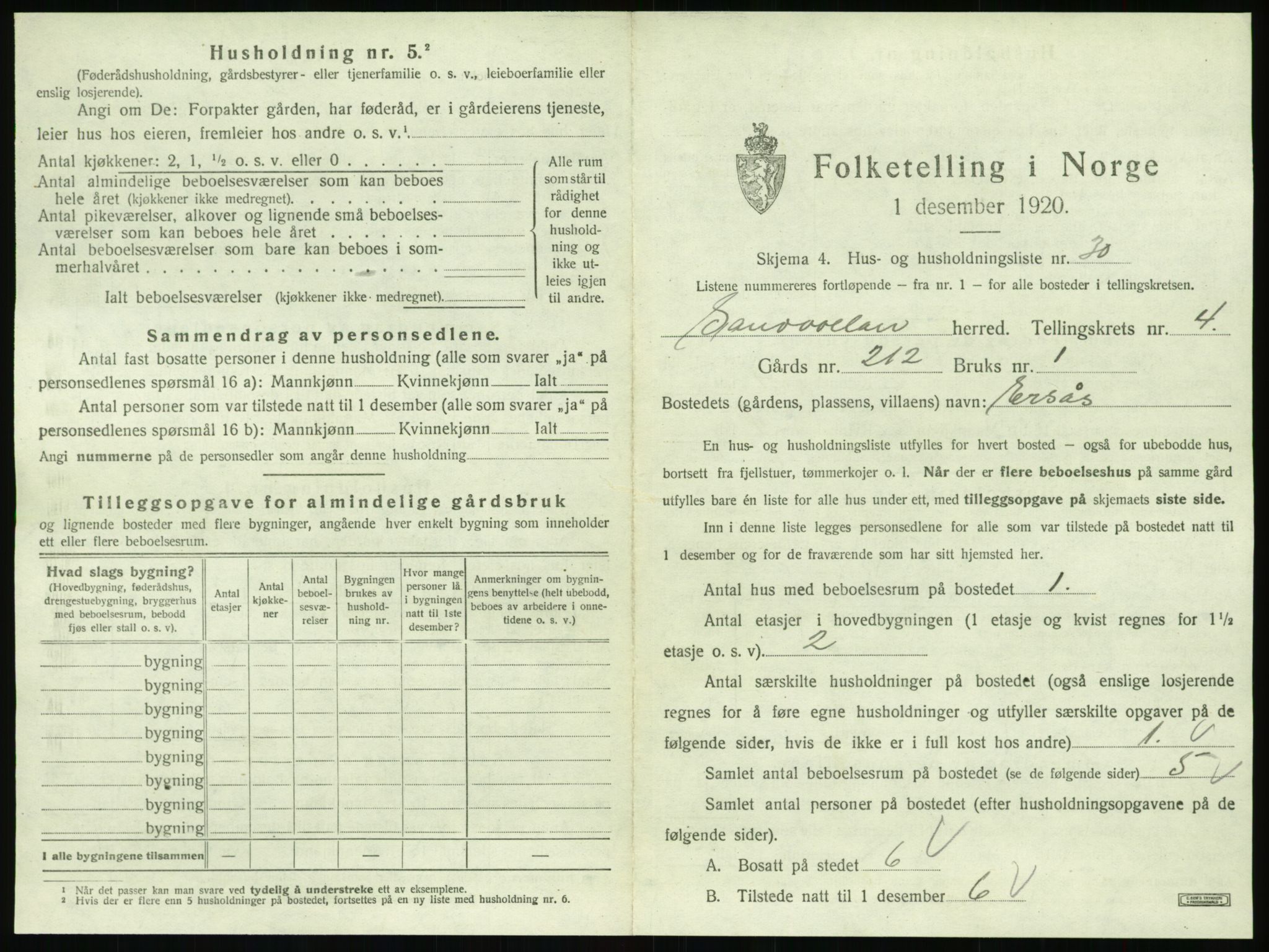 SAT, Folketelling 1920 for 1728 Sandvollan herred, 1920, s. 305