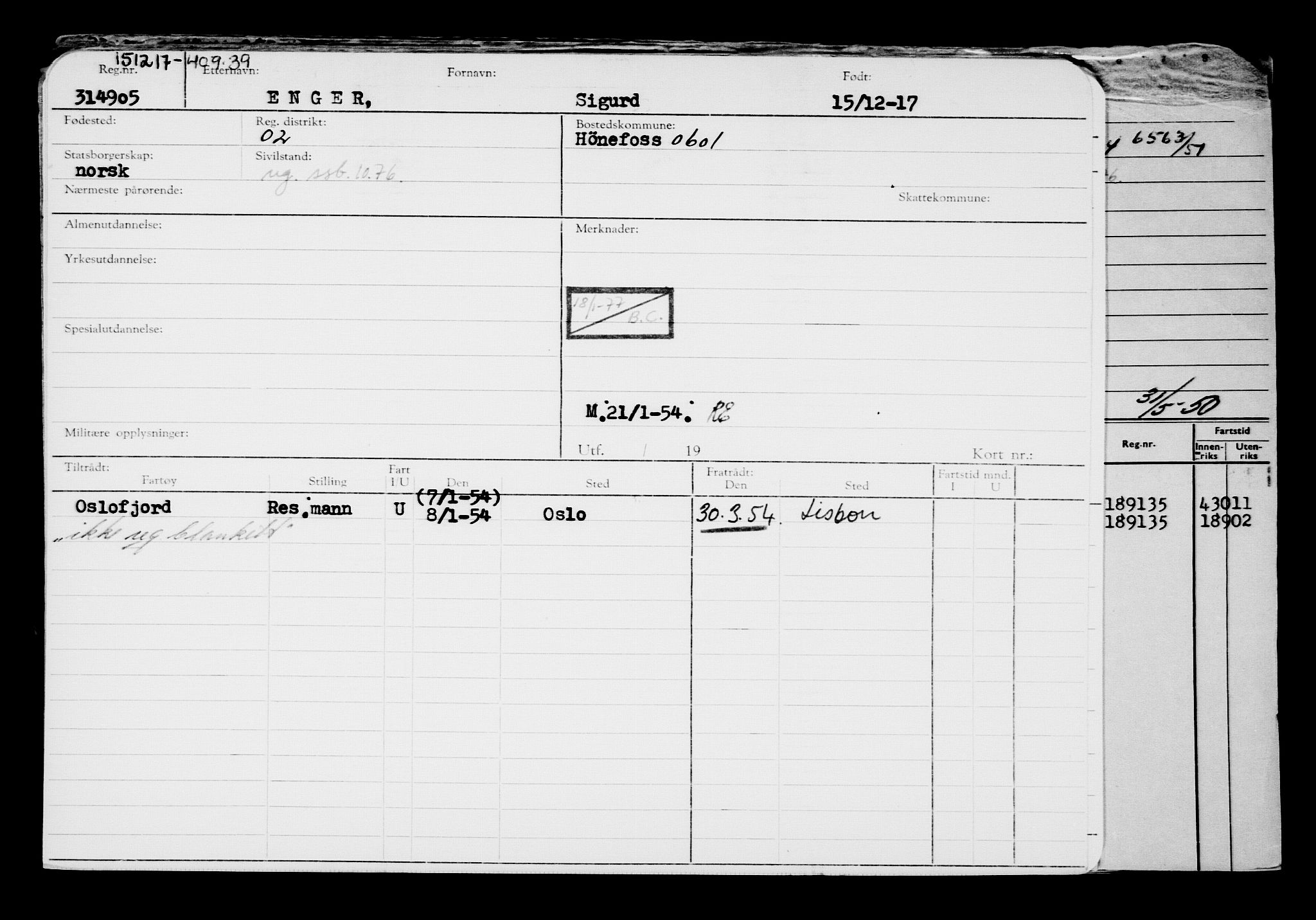 Direktoratet for sjømenn, AV/RA-S-3545/G/Gb/L0154: Hovedkort, 1917-1918, s. 3