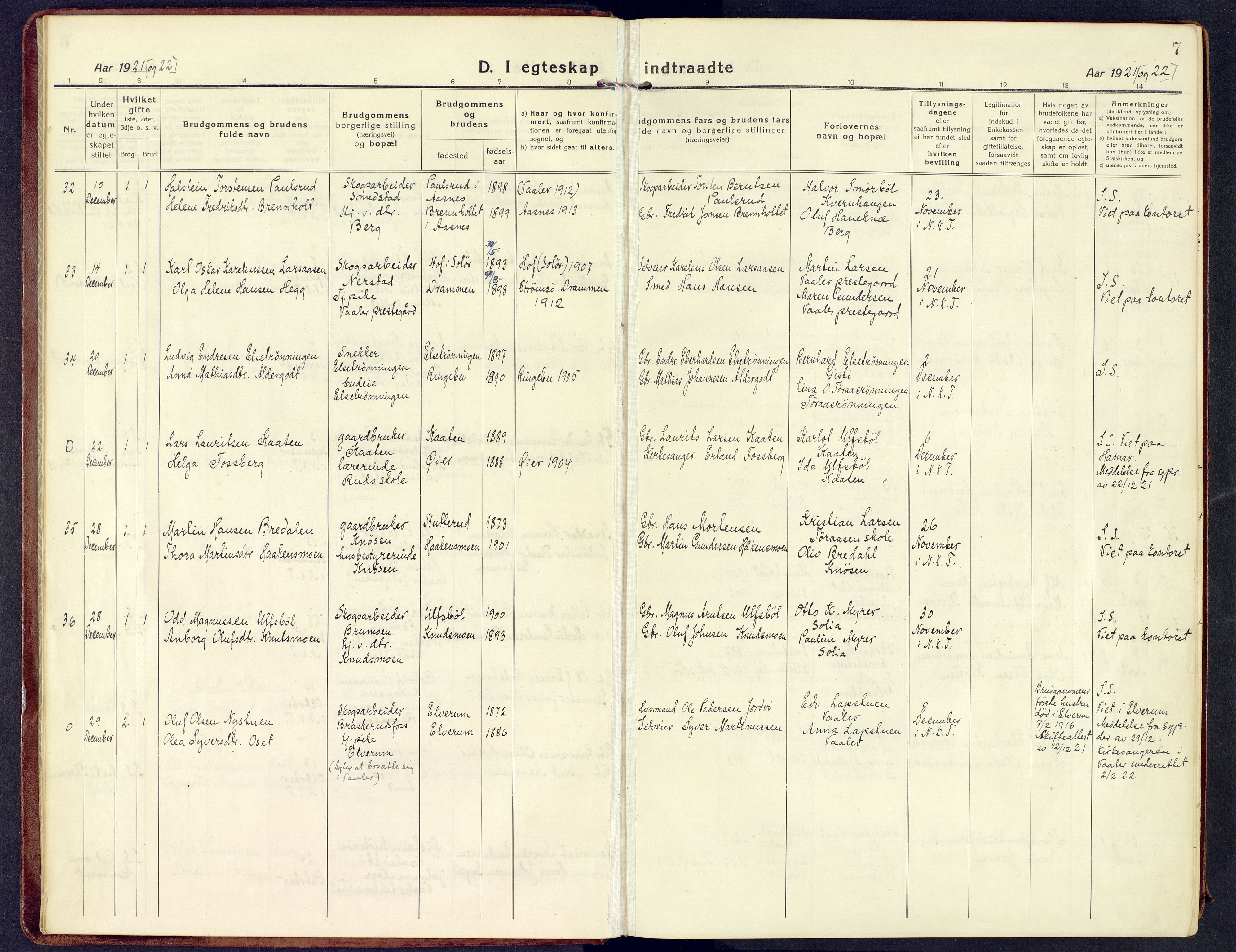 Våler prestekontor, Hedmark, SAH/PREST-040/H/Ha/Haa/L0011: Ministerialbok nr. 11, 1919-1933, s. 7