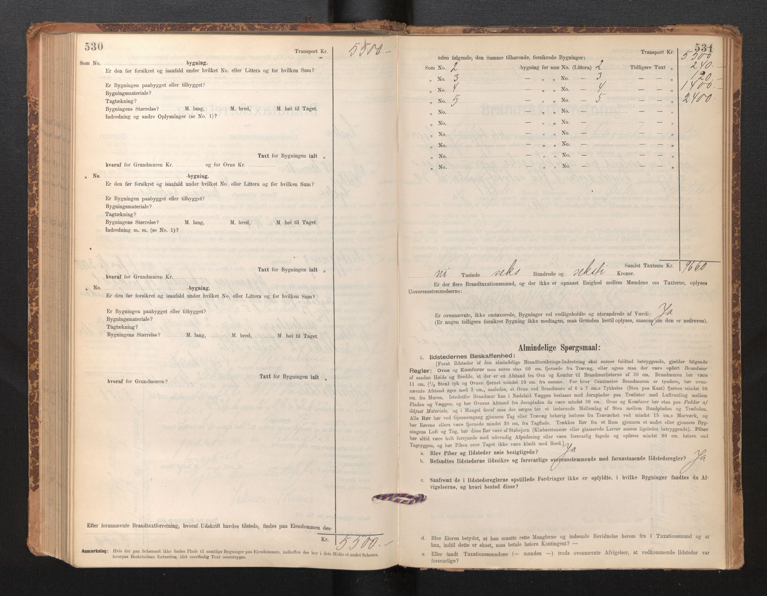 Lensmannen i Luster, SAB/A-29301/0012/L0007: Branntakstprotokoll, skjematakst, 1895-1935, s. 530-531