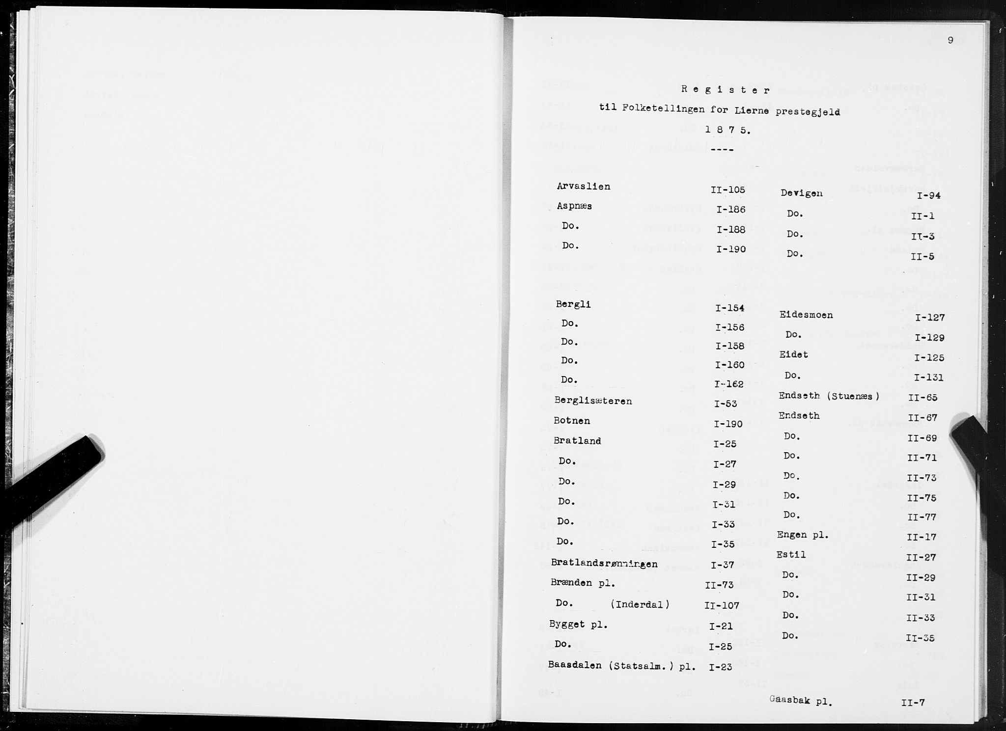 SAT, Folketelling 1875 for 1737P Lierne prestegjeld, 1875, s. 9