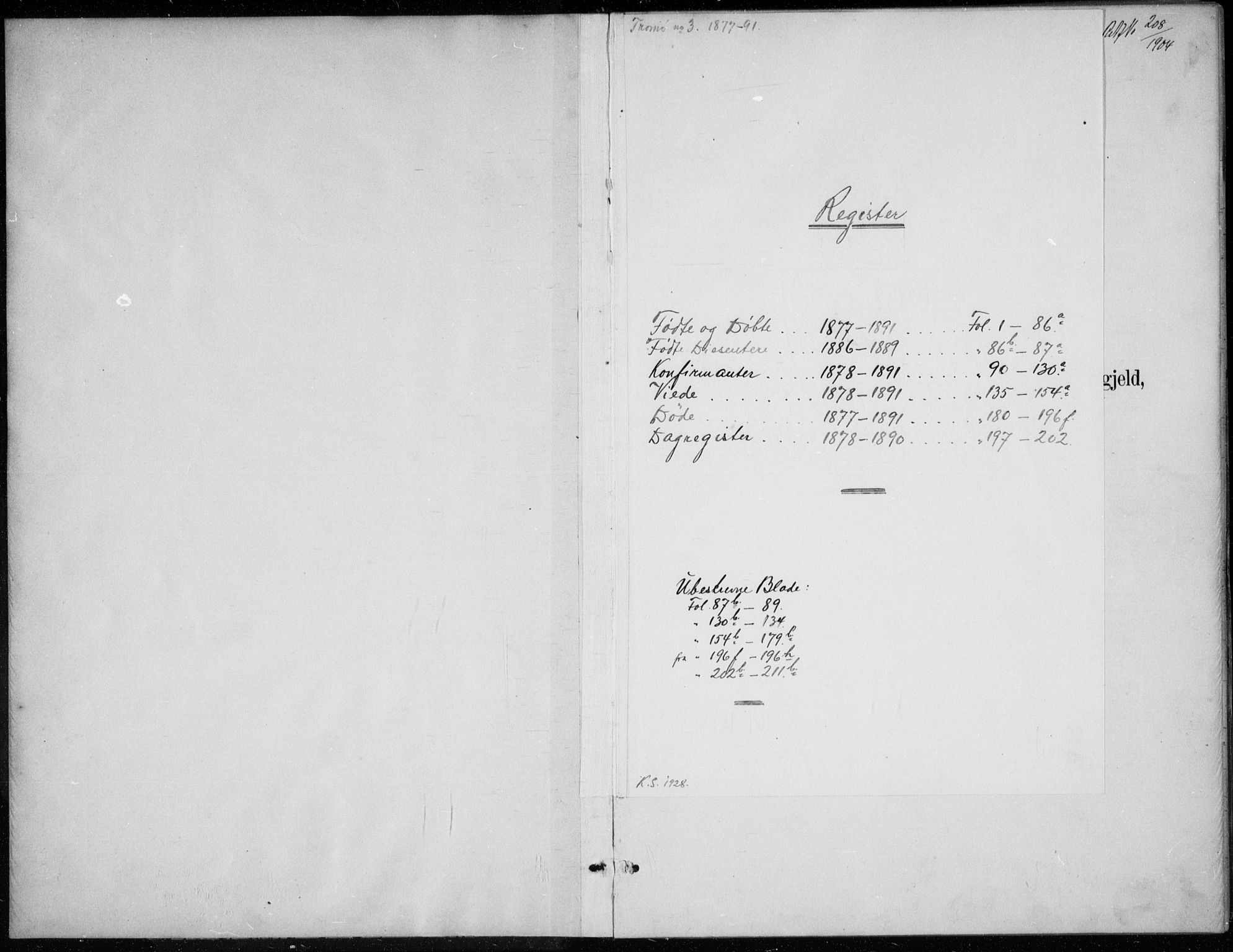 Tromøy sokneprestkontor, SAK/1111-0041/F/Fb/L0005: Klokkerbok nr. B 5, 1877-1891