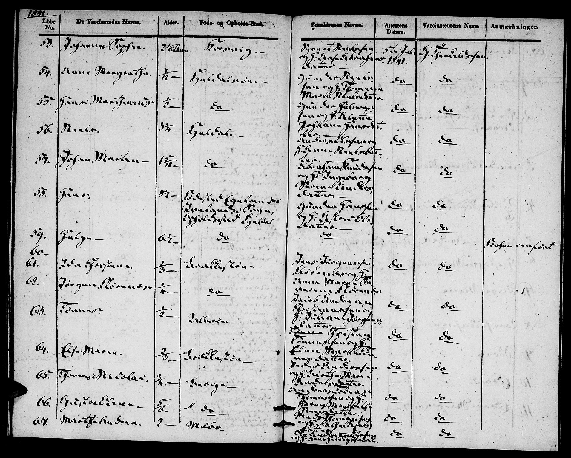 Vestre Moland sokneprestkontor, AV/SAK-1111-0046/F/Ff/L0002/0003: Vaksinasjonsprotokoll nr. A VI 3, 1830-1844