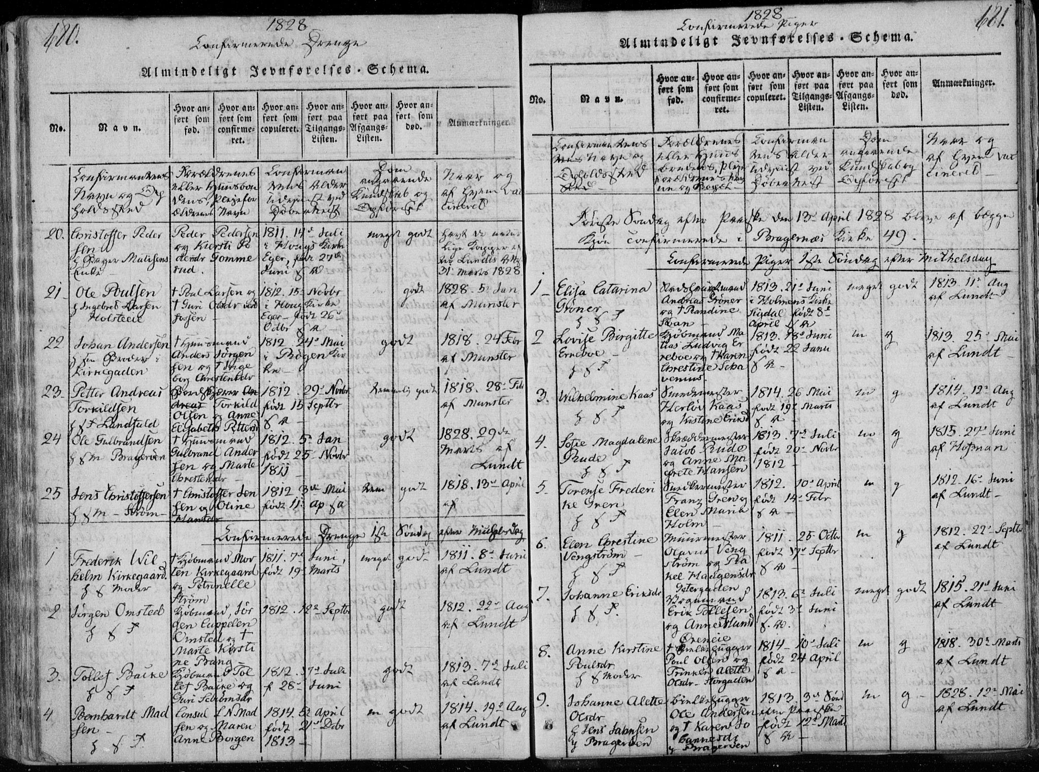 Bragernes kirkebøker, AV/SAKO-A-6/F/Fa/L0007: Ministerialbok nr. I 7, 1815-1829, s. 680-681