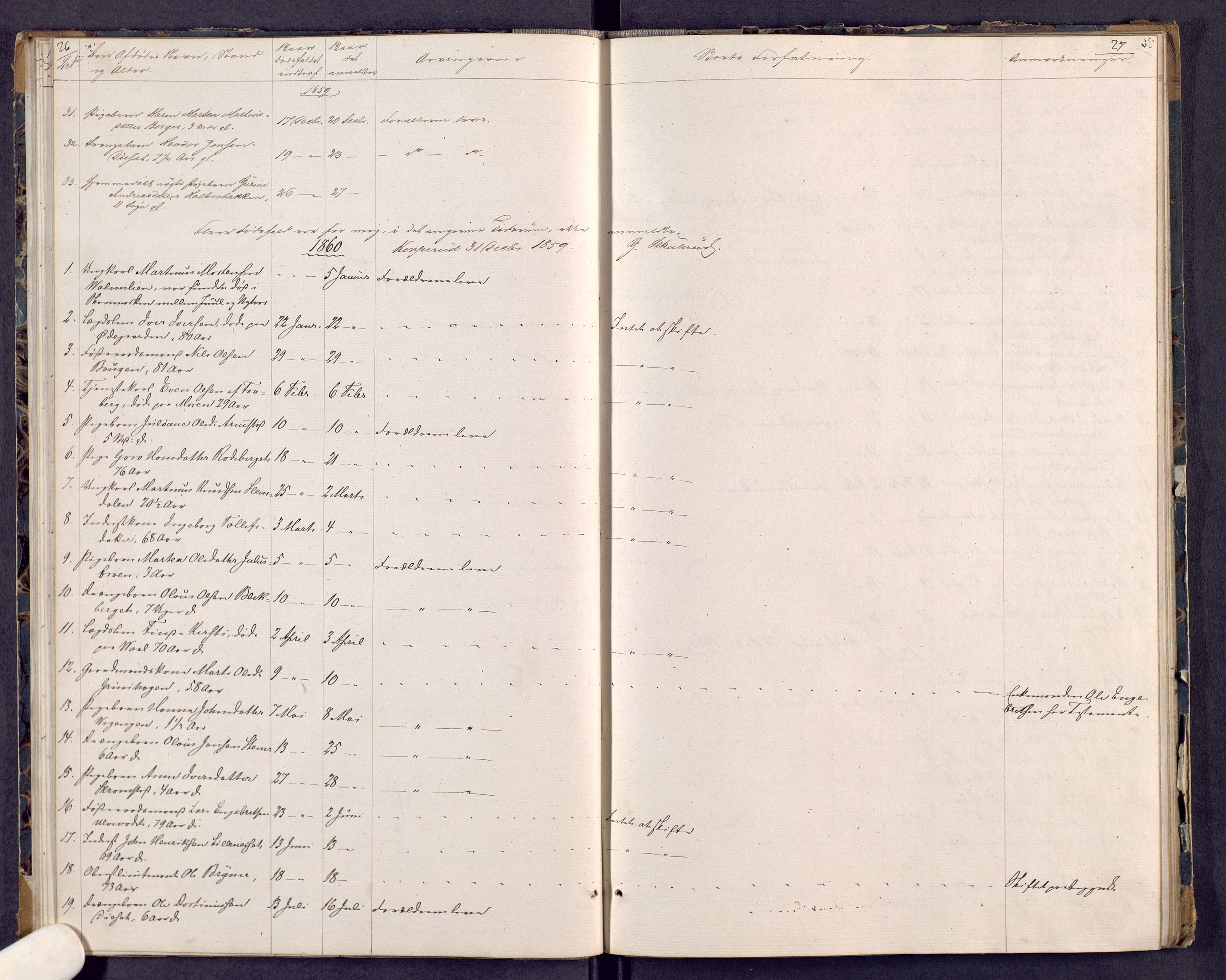 Sør-Østerdal sorenskriveri, AV/SAH-TING-018/J/Jg/L0010: Dødsfallsjournal, 1853-1872, s. 26-27