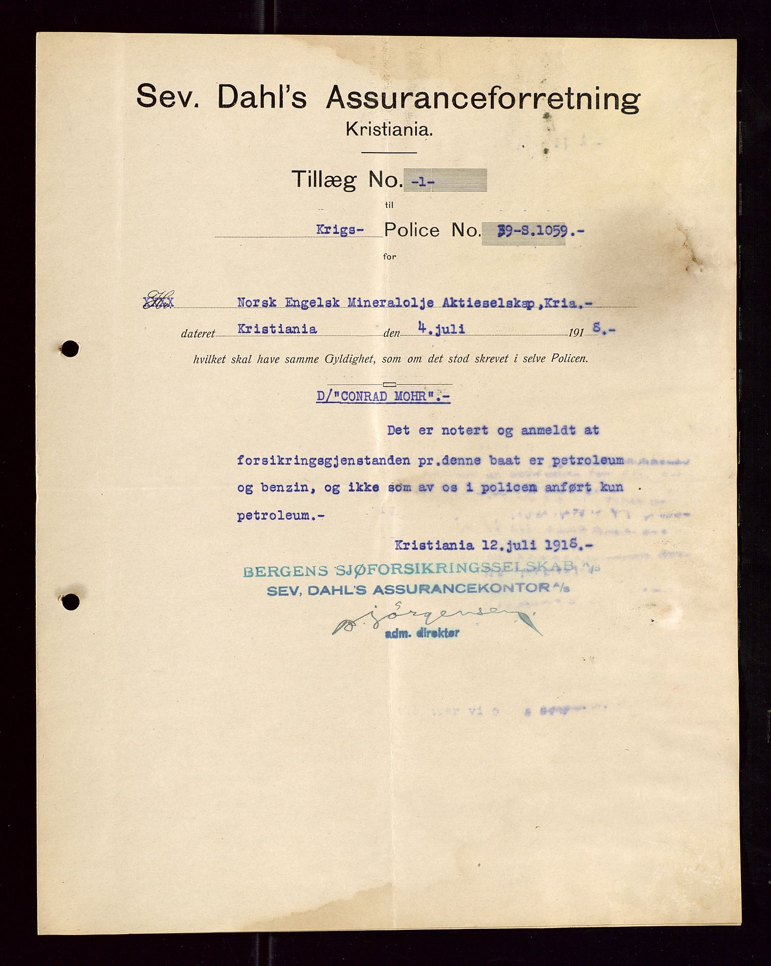 Pa 1521 - A/S Norske Shell, AV/SAST-A-101915/E/Ea/Eaa/L0005: Sjefskorrespondanse, 1918, s. 78