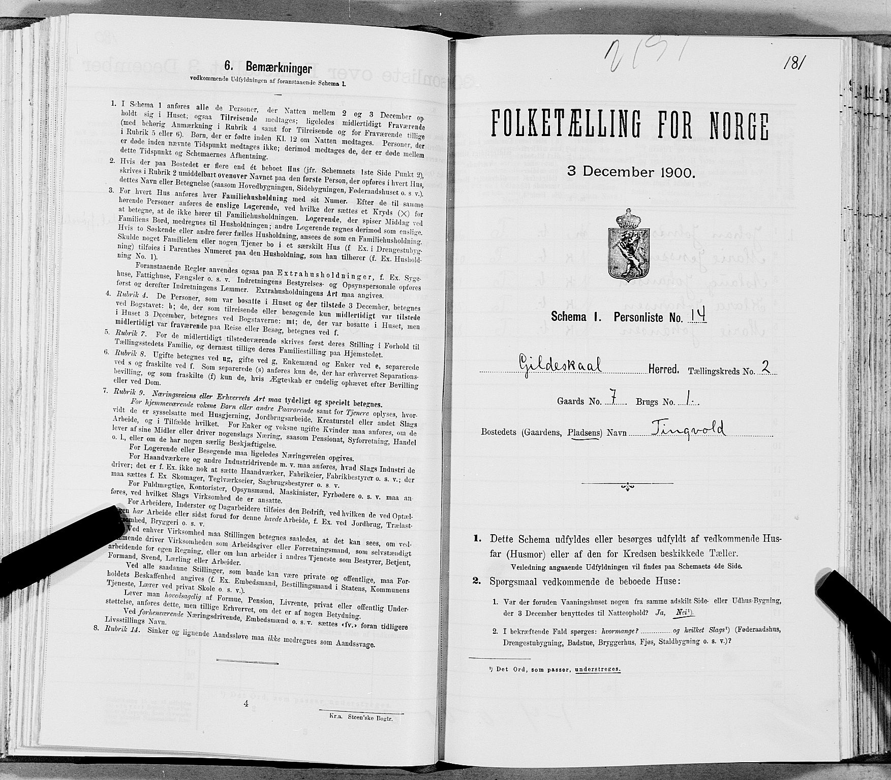 SAT, Folketelling 1900 for 1838 Gildeskål herred, 1900, s. 224