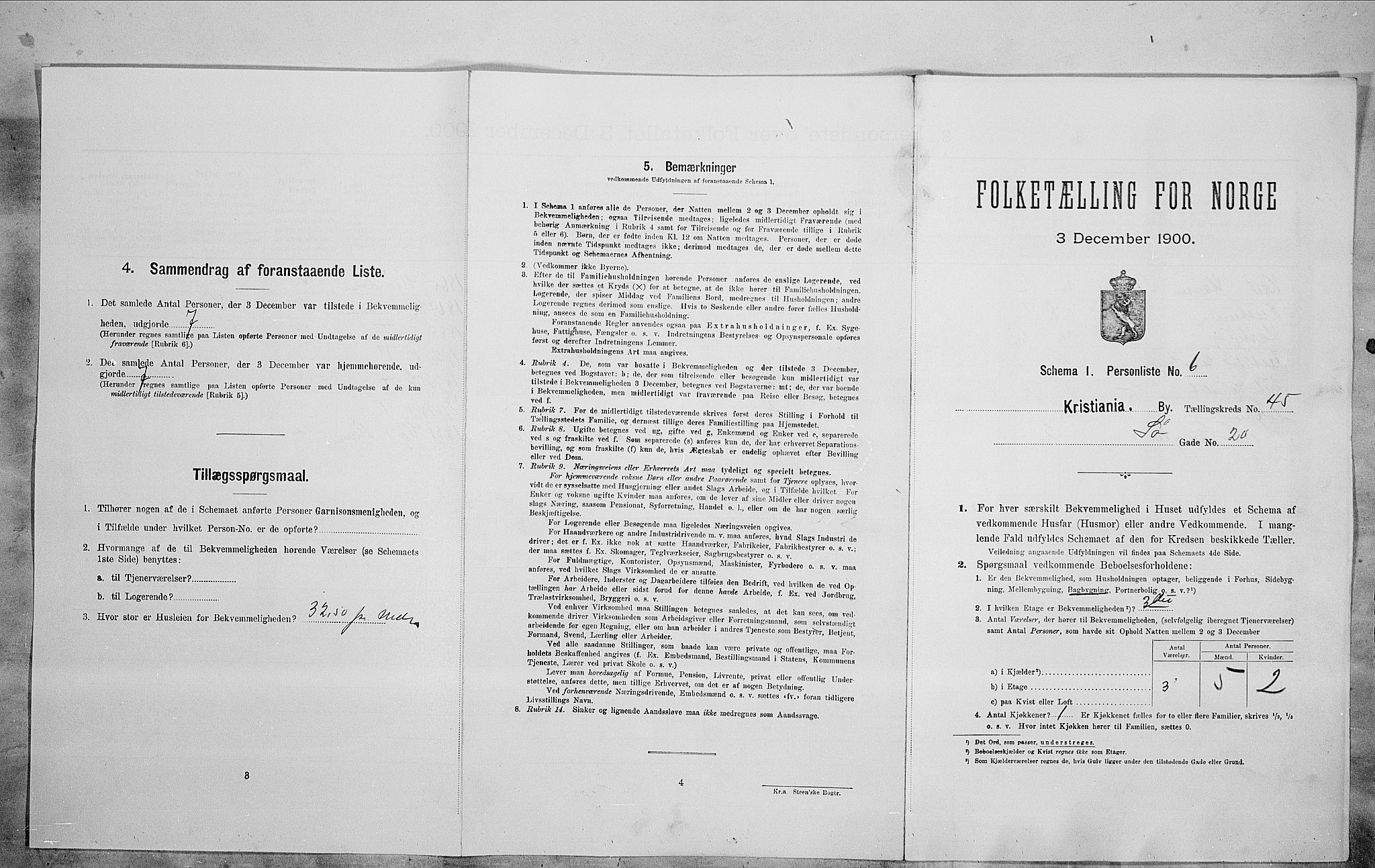 SAO, Folketelling 1900 for 0301 Kristiania kjøpstad, 1900, s. 95211