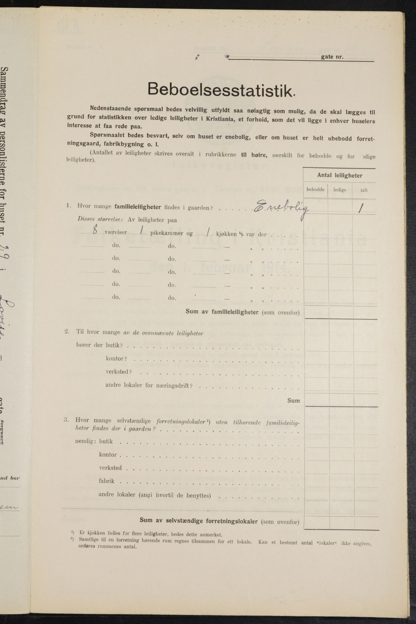 OBA, Kommunal folketelling 1.2.1914 for Kristiania, 1914, s. 58344