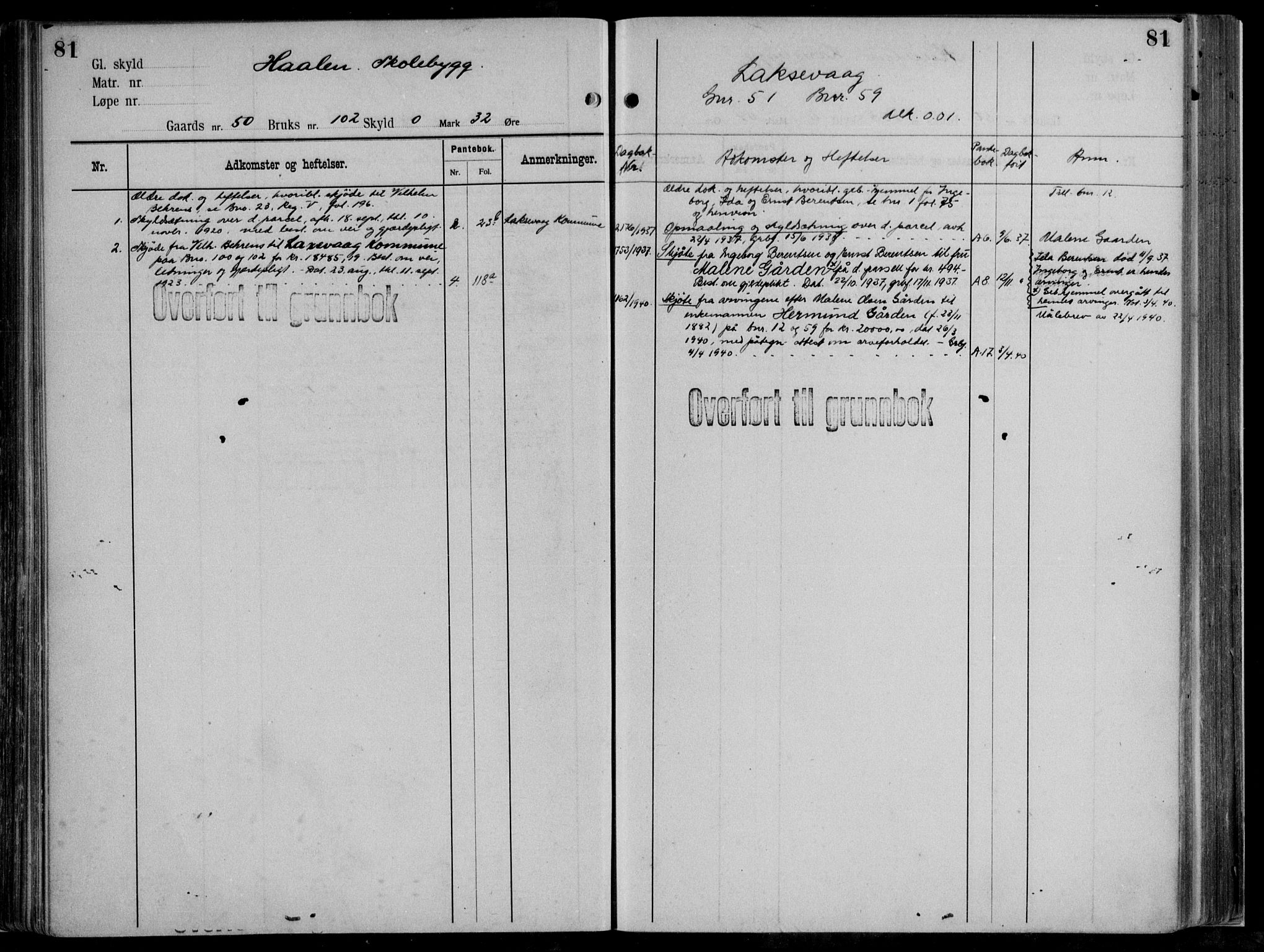 Midhordland sorenskriveri, AV/SAB-A-3001/1/G/Ga/Gab/L0111: Panteregister nr. II.A.b.111, s. 81