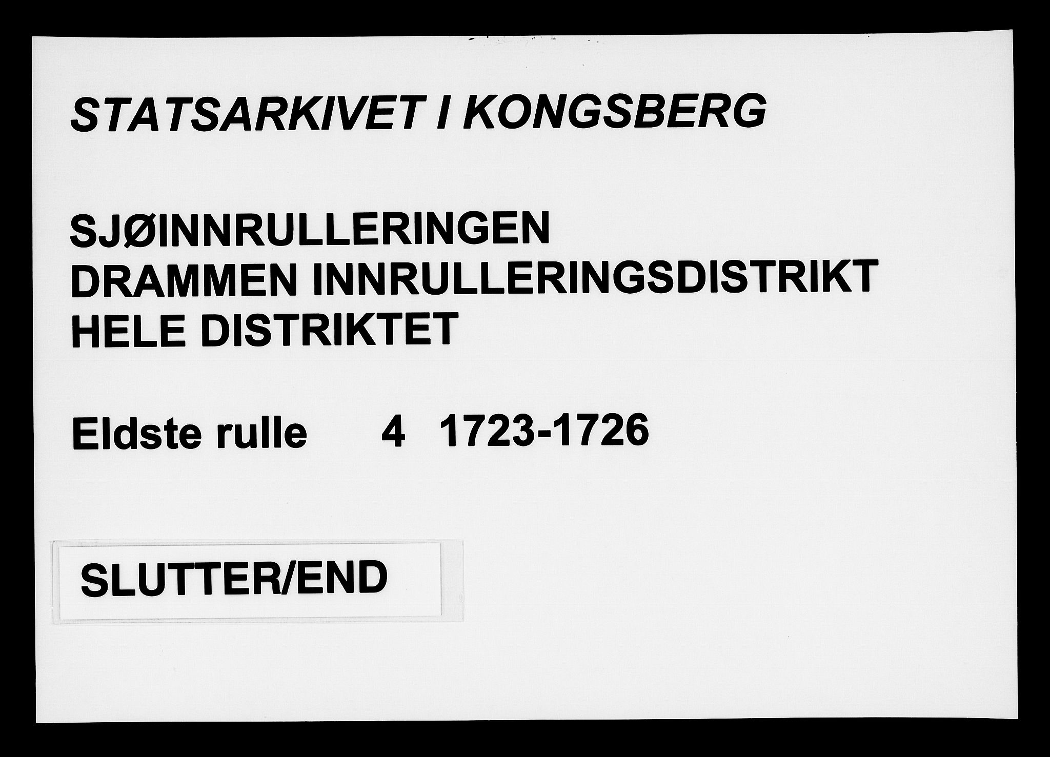 Drammen innrulleringsdistrikt, AV/SAKO-A-781/F/Fa/L0004: Hovedrulle over sjøfolk i Bragernes distrikt som har blitt innrullert, 1723-1726, s. 285