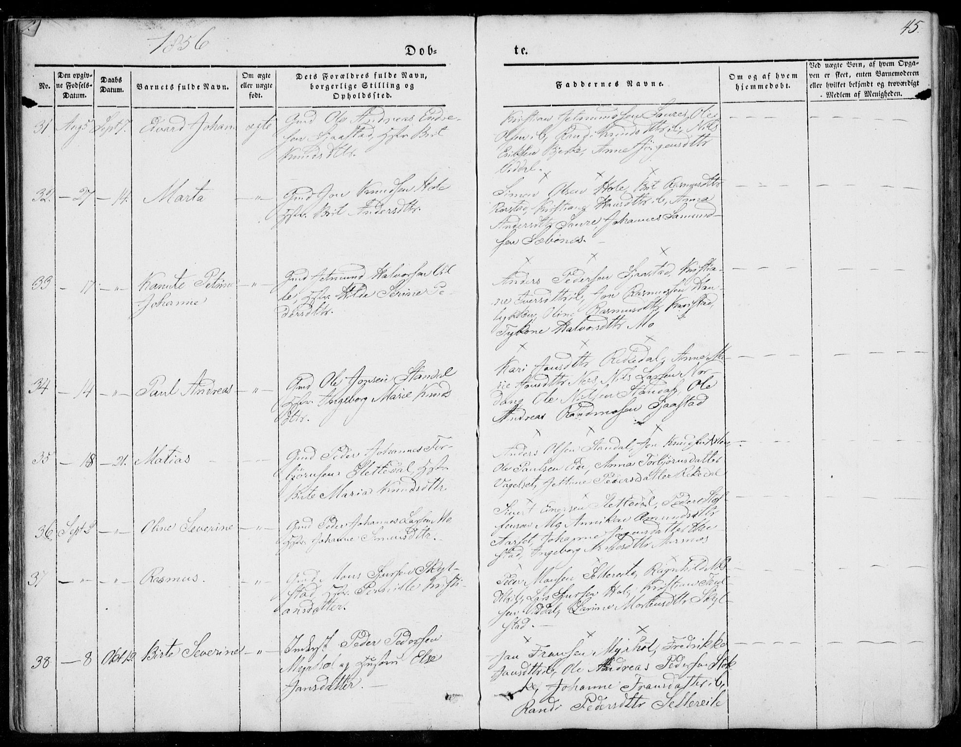 Ministerialprotokoller, klokkerbøker og fødselsregistre - Møre og Romsdal, AV/SAT-A-1454/515/L0209: Ministerialbok nr. 515A05, 1847-1868, s. 45