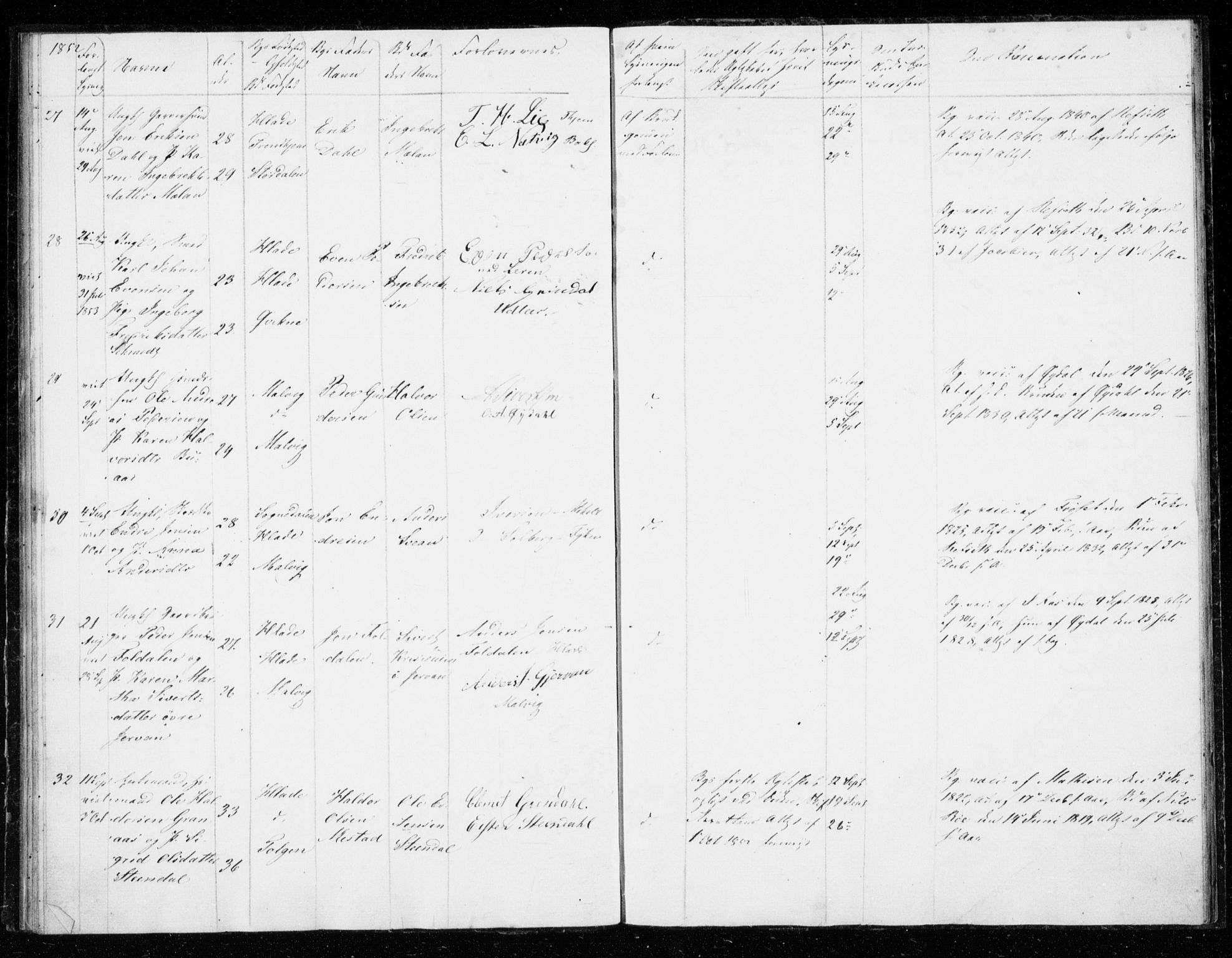 Ministerialprotokoller, klokkerbøker og fødselsregistre - Sør-Trøndelag, SAT/A-1456/606/L0296: Lysningsprotokoll nr. 606A11, 1849-1854