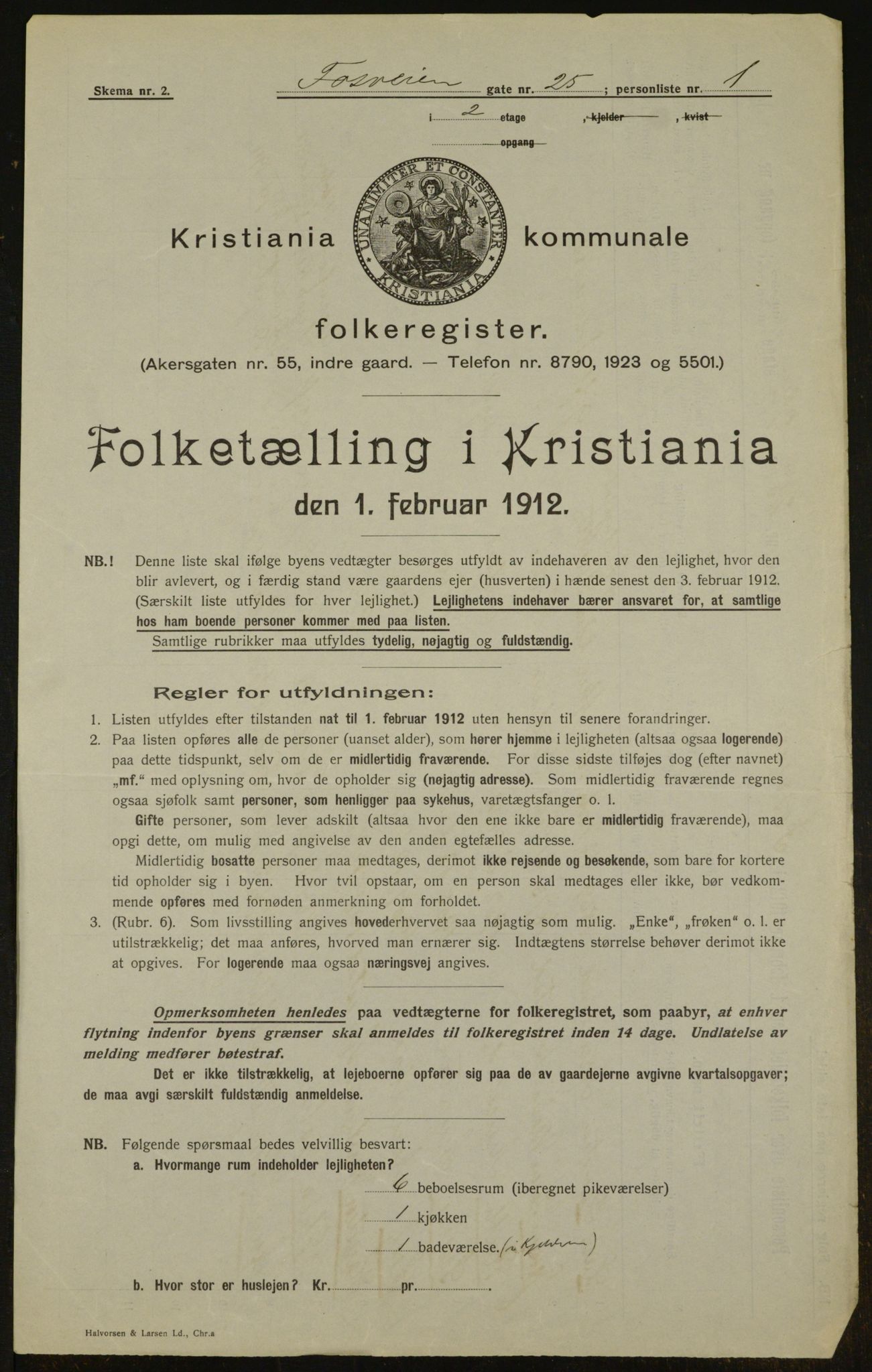 OBA, Kommunal folketelling 1.2.1912 for Kristiania, 1912, s. 25325