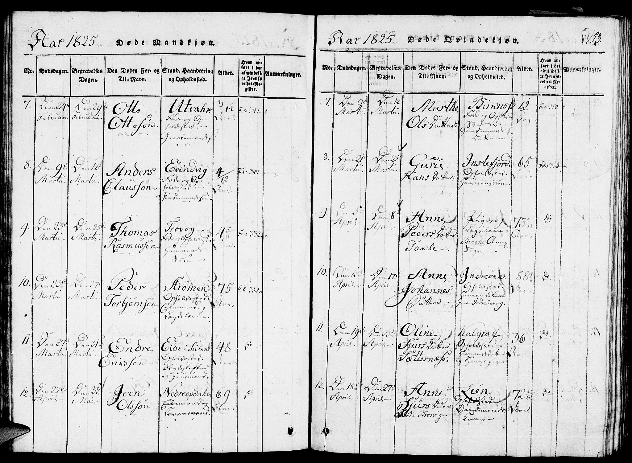 Gulen sokneprestembete, AV/SAB-A-80201/H/Haa/Haaa/L0018: Ministerialbok nr. A 18, 1816-1825, s. 153