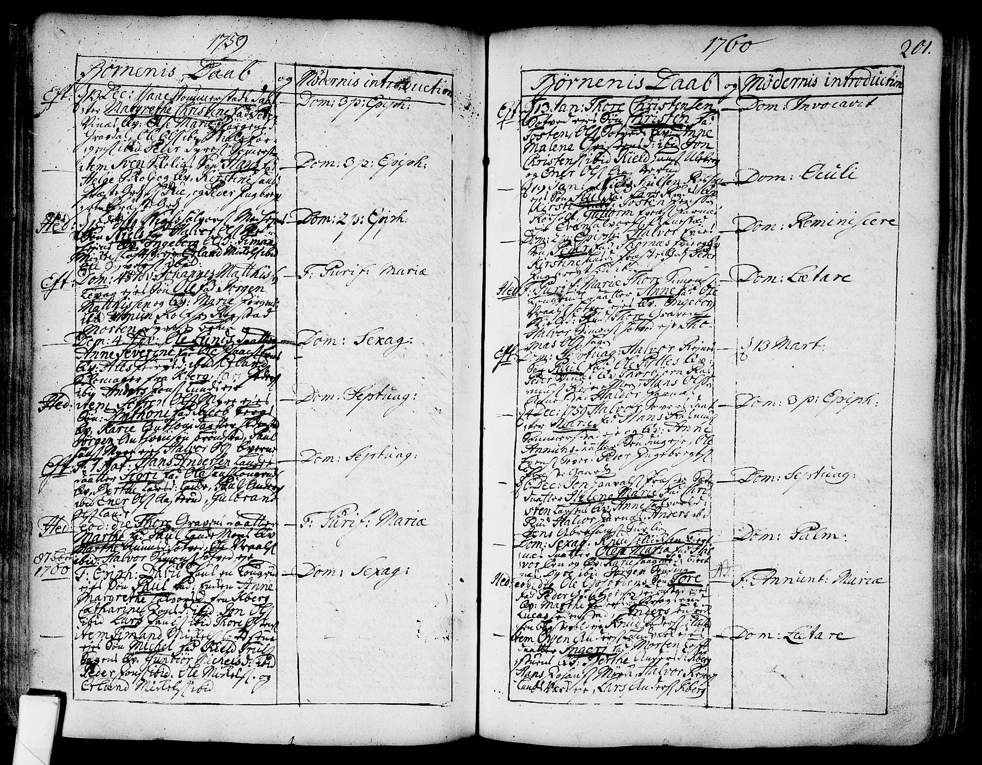 Sandsvær kirkebøker, SAKO/A-244/F/Fa/L0002a: Ministerialbok nr. I 2, 1725-1809, s. 201