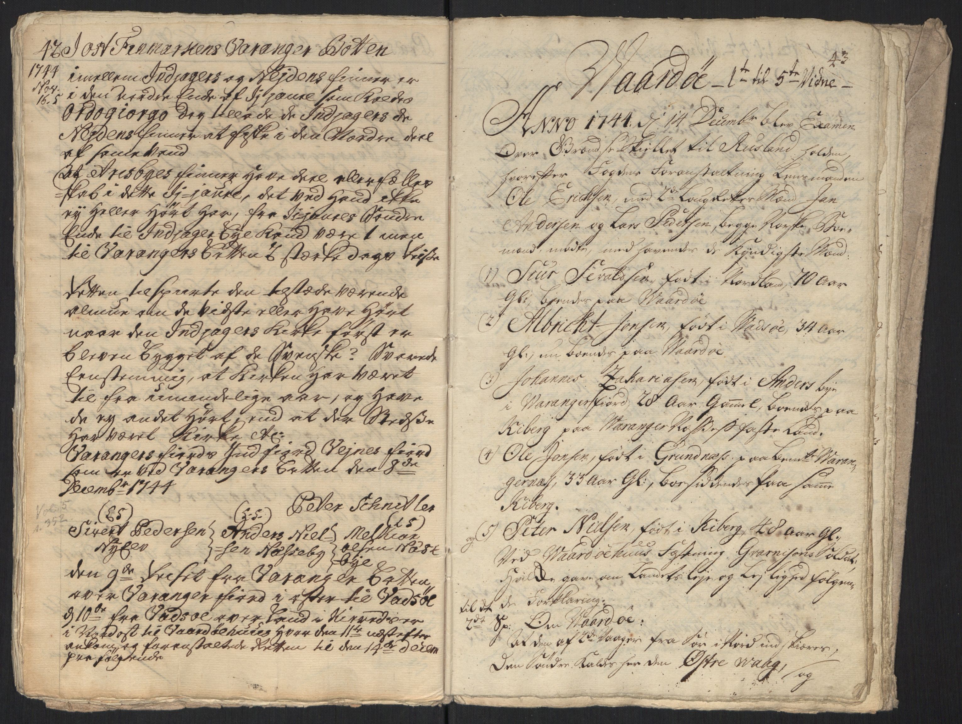 Danske Kanselli, Grensearkivet, RA/EA-4062/F/L0011a/0004: Volum XXIII-XXVIa / Vol. XXVIa: Major Schnitlers grenseeksaminasjonsprotokoll, 6. bind, 1744-1745, s. 42-43