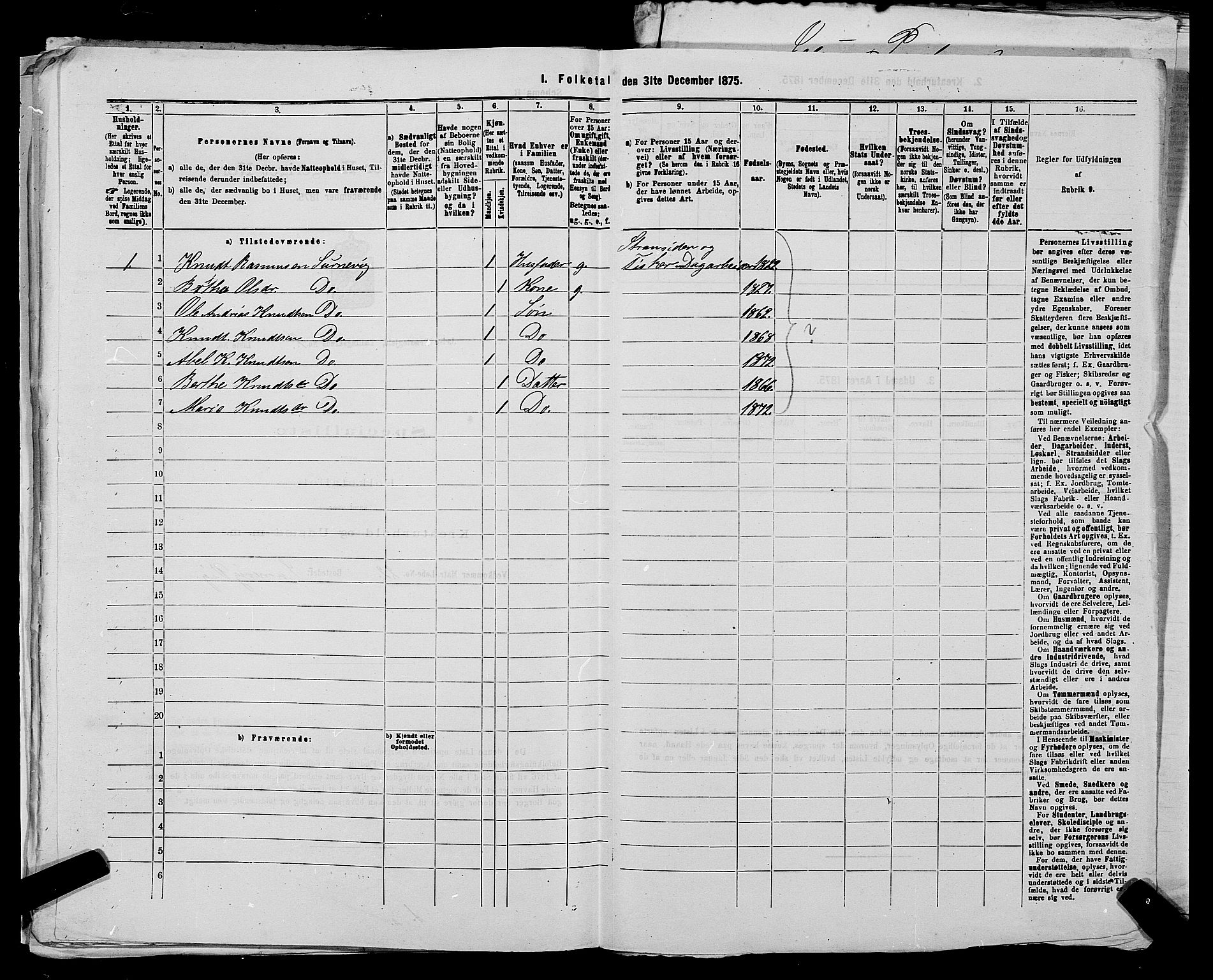 SAST, Folketelling 1875 for 1138P Jelsa prestegjeld, 1875, s. 182