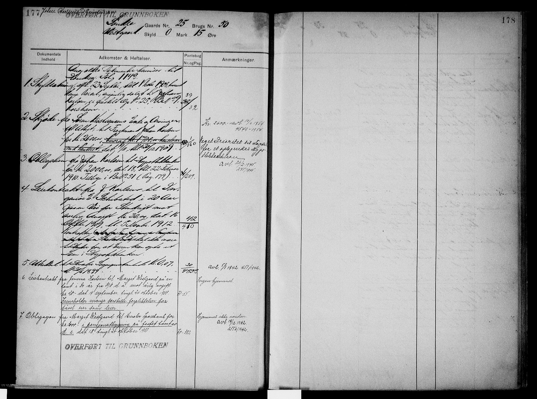 Onsøy sorenskriveri, AV/SAO-A-10474/G/Gb/Gbc/L0002: Panteregister nr. III 2, 1905, s. 177-178