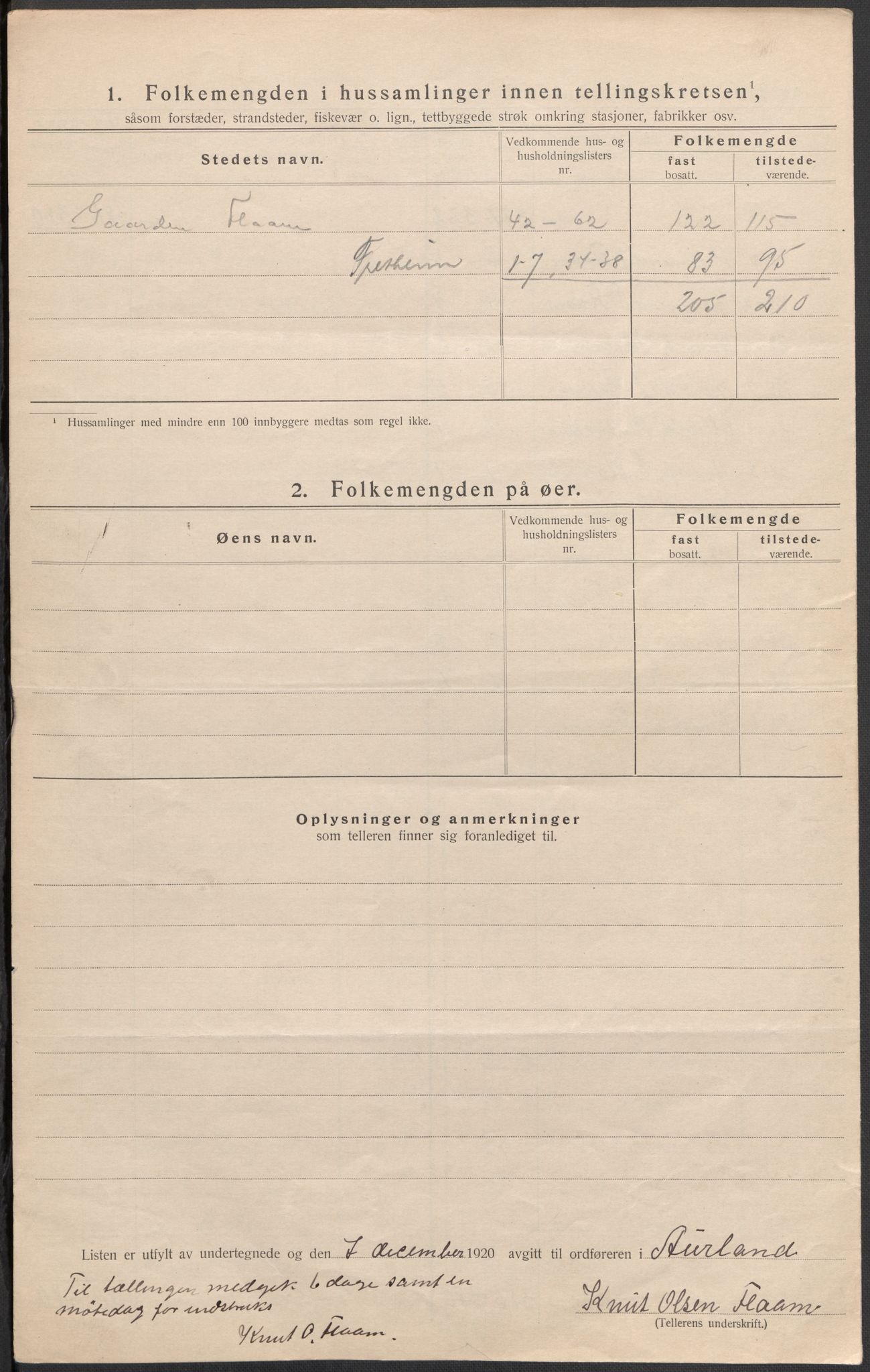 SAB, Folketelling 1920 for 1421 Aurland herred, 1920, s. 18