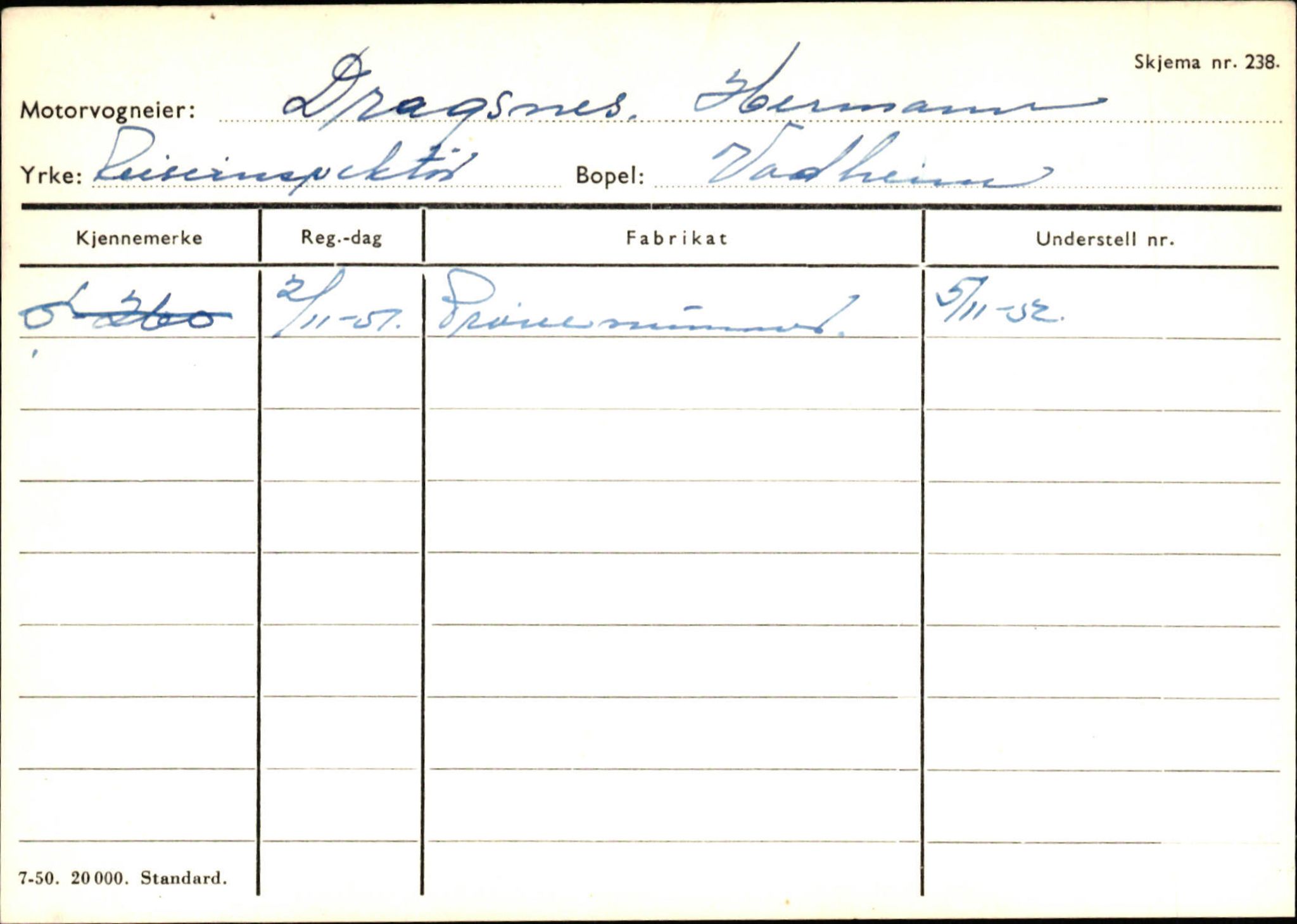 Statens vegvesen, Sogn og Fjordane vegkontor, SAB/A-5301/4/F/L0130: Eigarregister Eid T-Å. Høyanger A-O, 1945-1975, s. 899