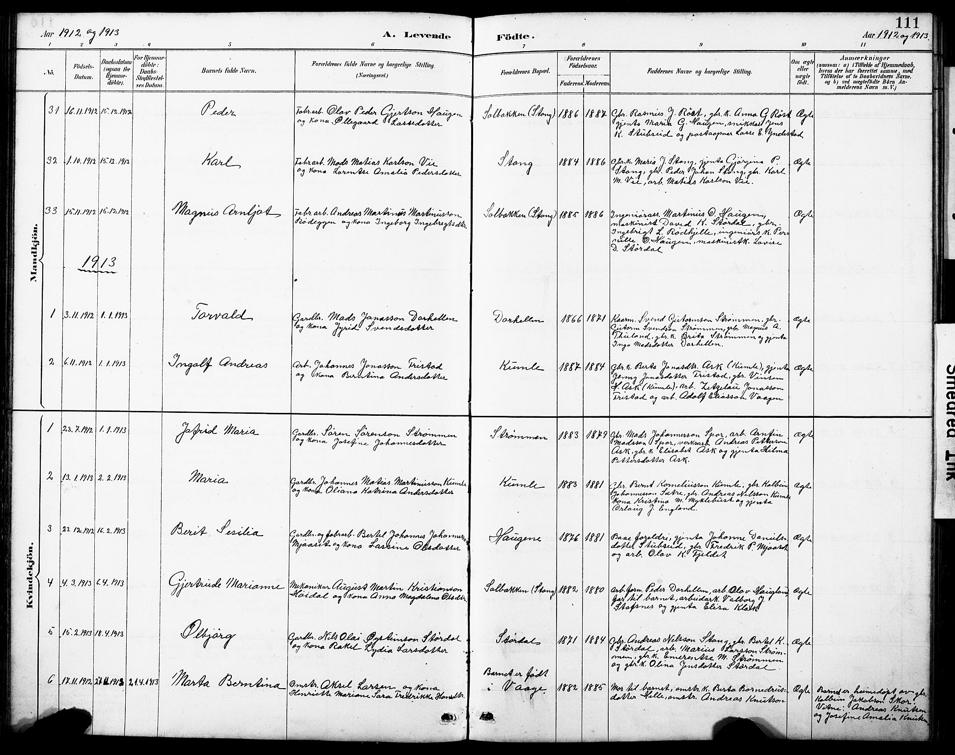 Askvoll sokneprestembete, AV/SAB-A-79501/H/Hab/Haba/L0003: Klokkerbok nr. A 3, 1886-1928, s. 111