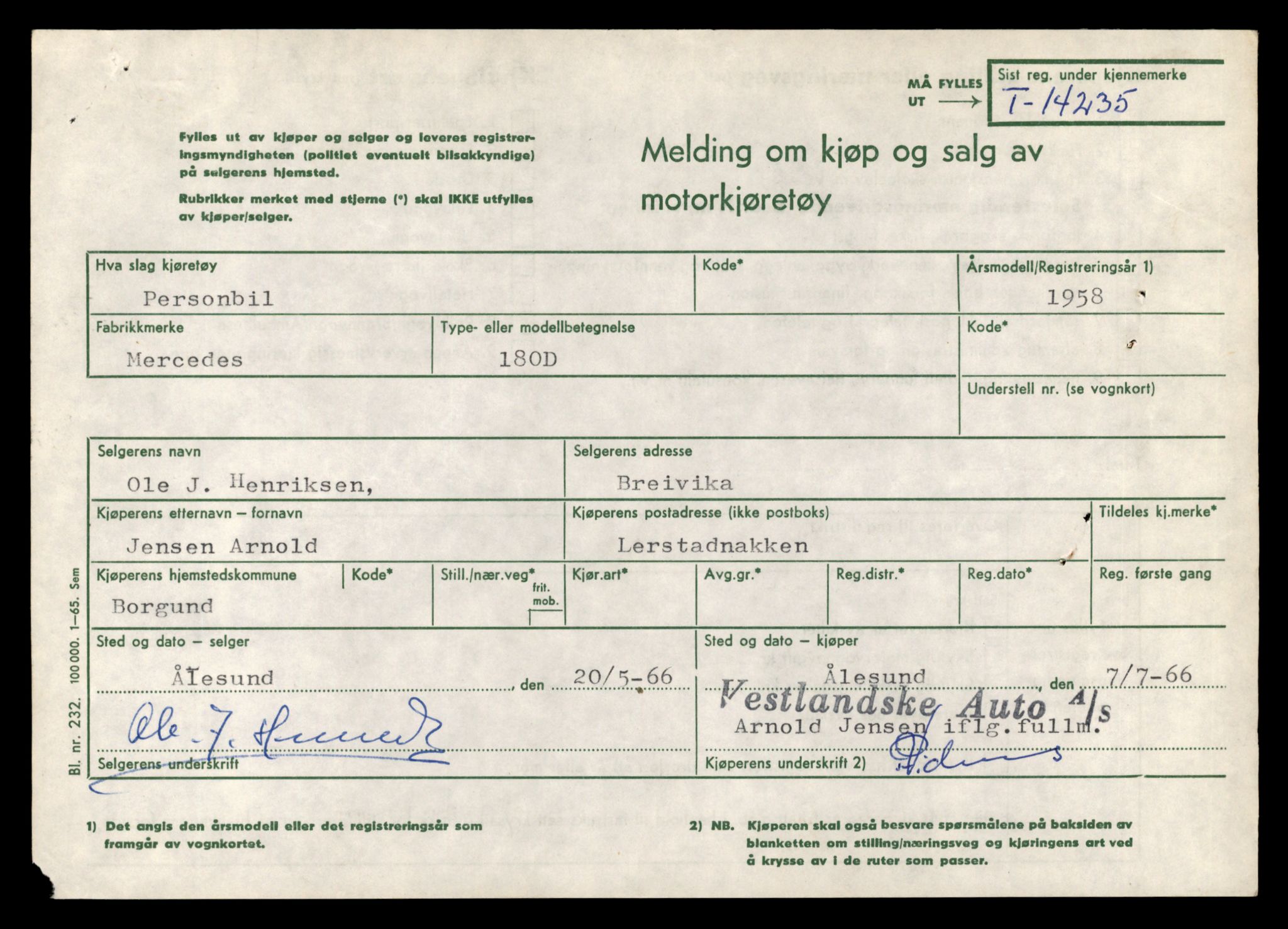 Møre og Romsdal vegkontor - Ålesund trafikkstasjon, AV/SAT-A-4099/F/Fe/L0044: Registreringskort for kjøretøy T 14205 - T 14319, 1927-1998, s. 922