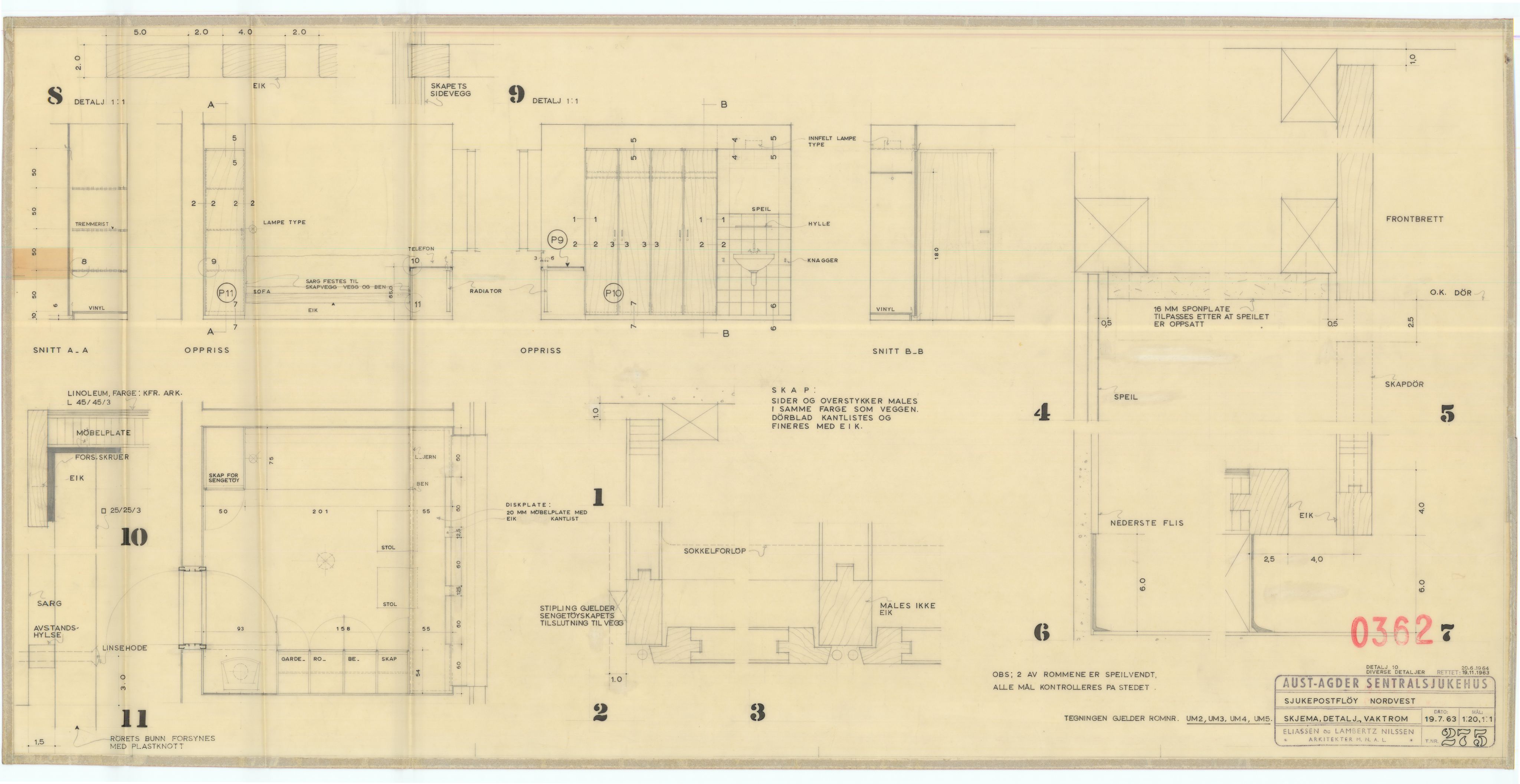 Eliassen og Lambertz-Nilssen Arkitekter, AAKS/PA-2983/T/T01/L0002: Tegningskogger 0362, 1960-1966, s. 19