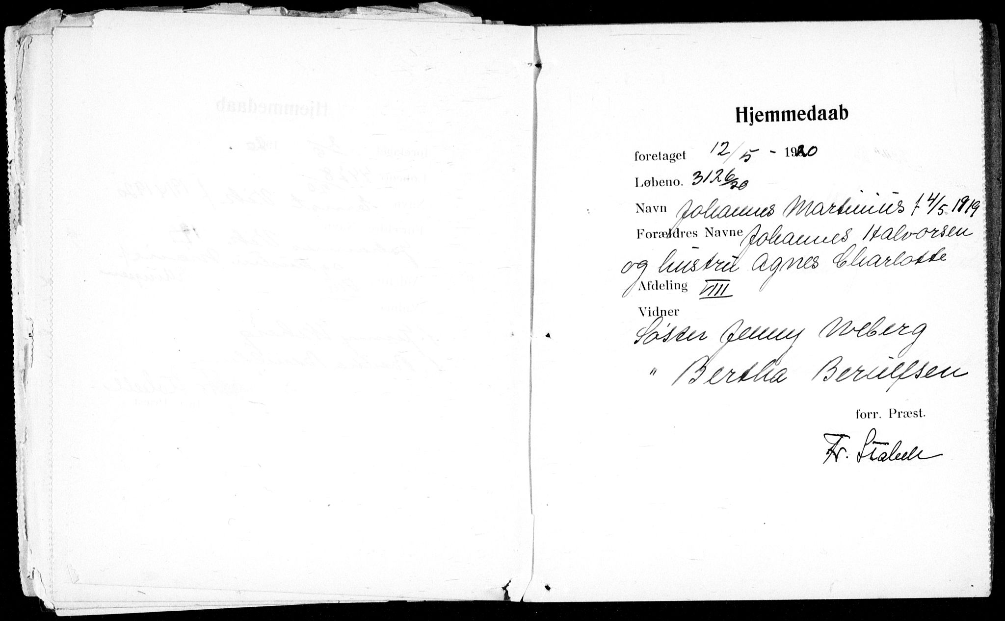Ullevål sykehus prestekontor Kirkebøker, AV/SAO-A-10542a/K/Ka/L0003: Dåpsbok nr. 3, 1914-1921