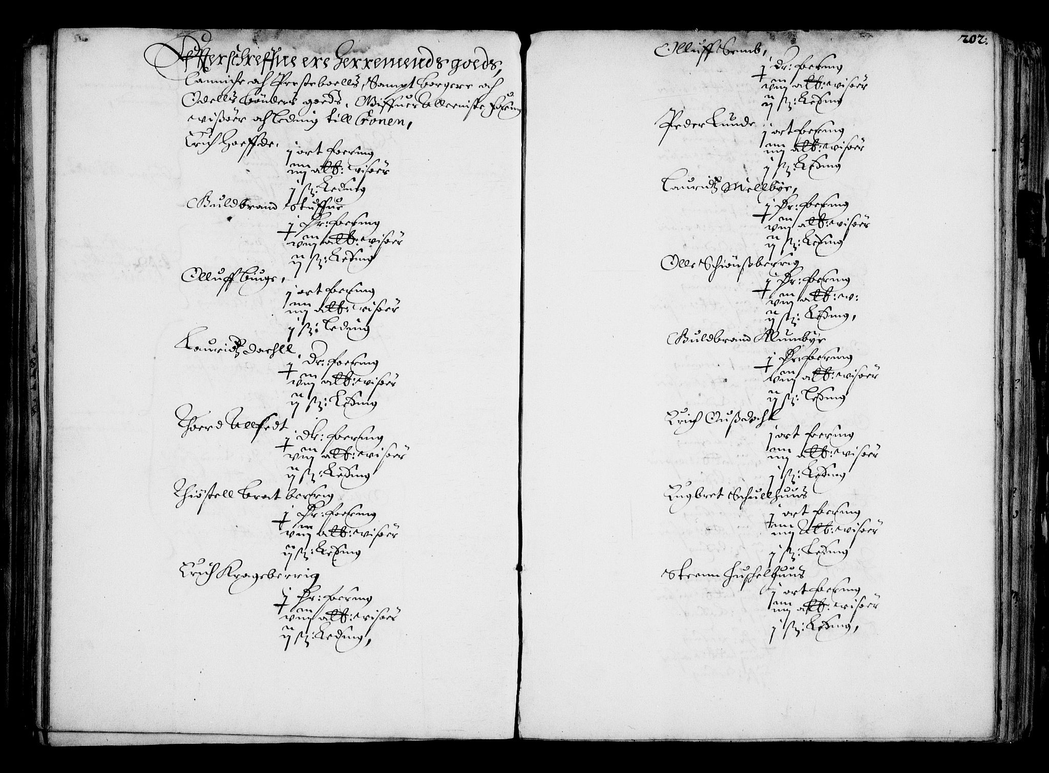 Rentekammeret inntil 1814, Realistisk ordnet avdeling, AV/RA-EA-4070/N/Na/L0001: [XI f]: Akershus stifts jordebok, 1652, s. 201b-202a