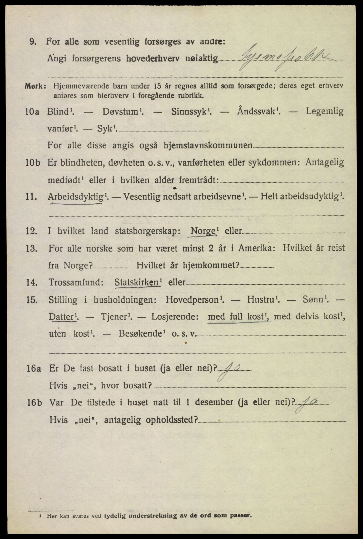SAK, Folketelling 1920 for 1012 Oddernes herred, 1920, s. 2144