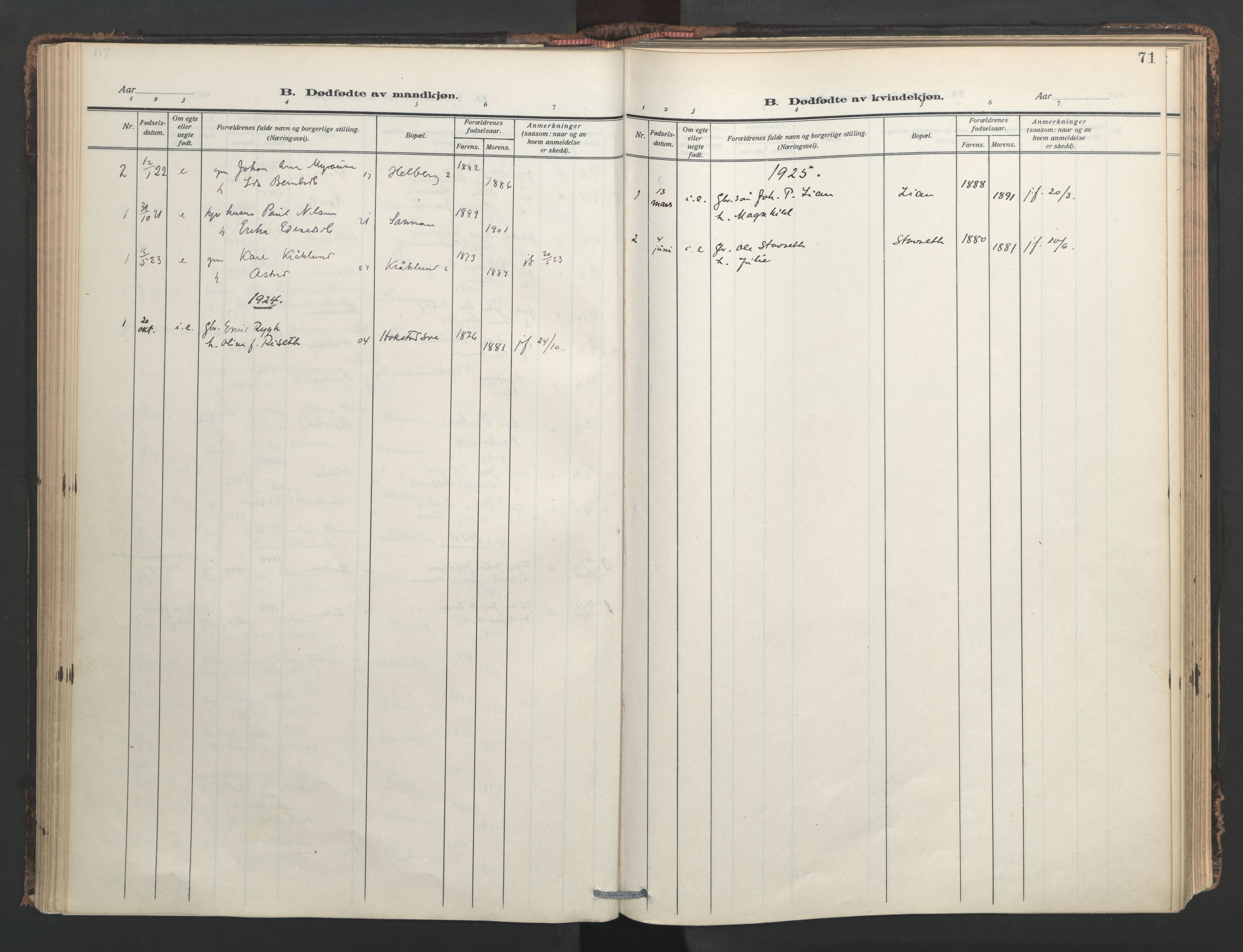 Ministerialprotokoller, klokkerbøker og fødselsregistre - Nord-Trøndelag, SAT/A-1458/713/L0123: Ministerialbok nr. 713A12, 1911-1925, s. 71