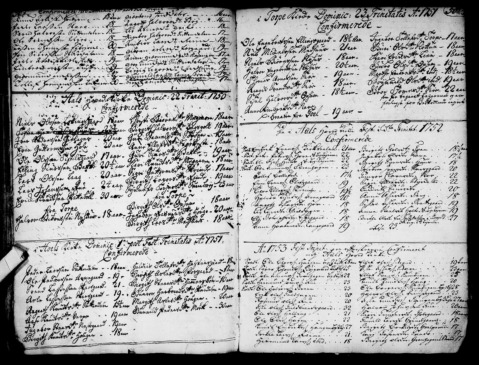 Ål kirkebøker, AV/SAKO-A-249/F/Fa/L0001: Ministerialbok nr. I 1, 1744-1769, s. 507-508