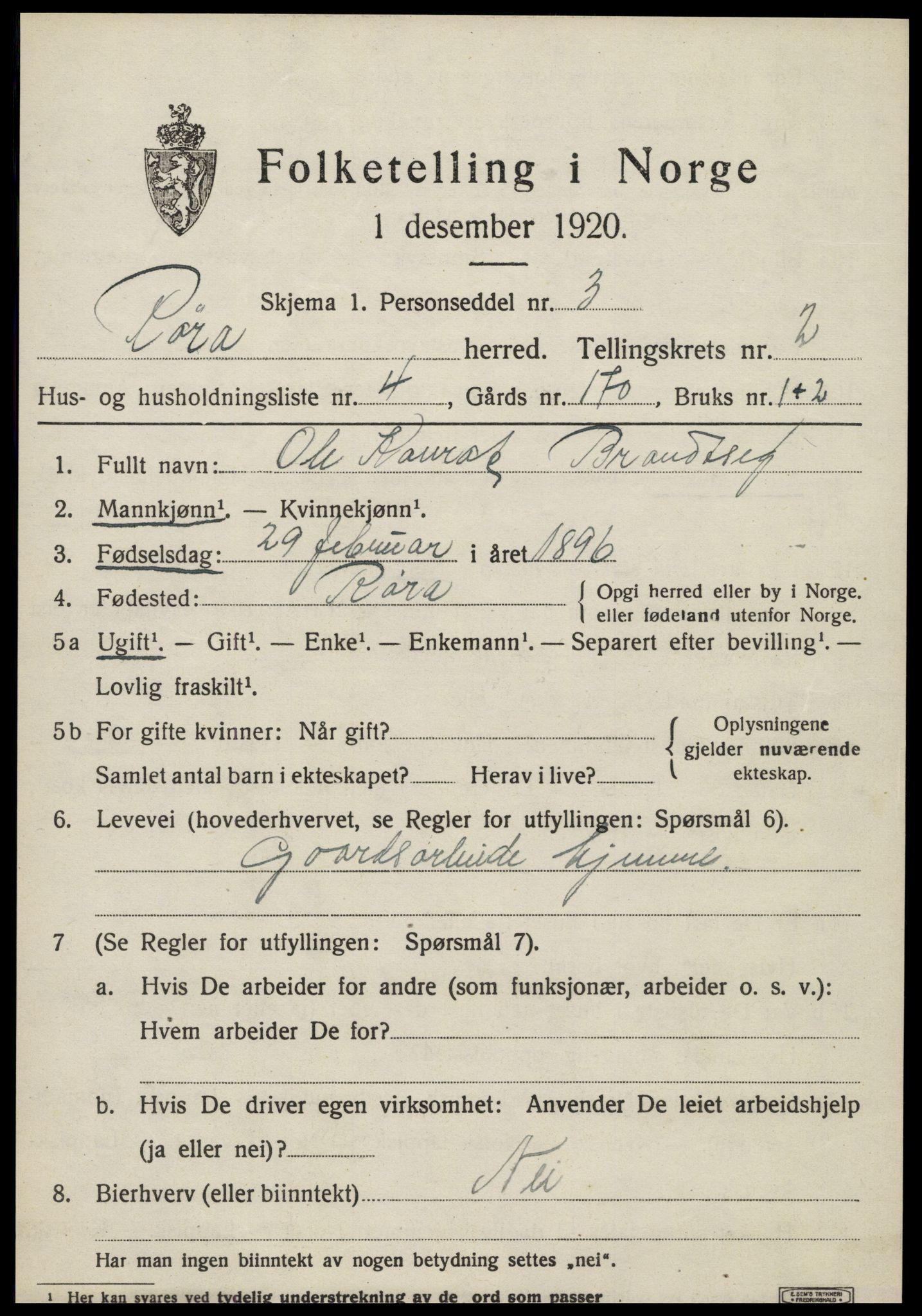 SAT, Folketelling 1920 for 1730 Røra herred, 1920, s. 1543