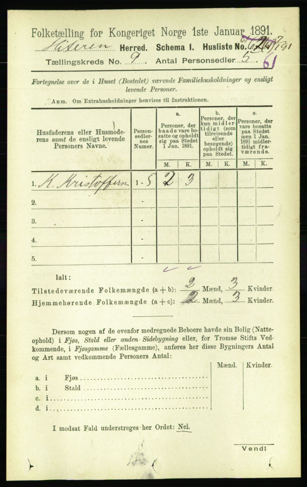 RA, Folketelling 1891 for 1617 Hitra herred, 1891, s. 1738