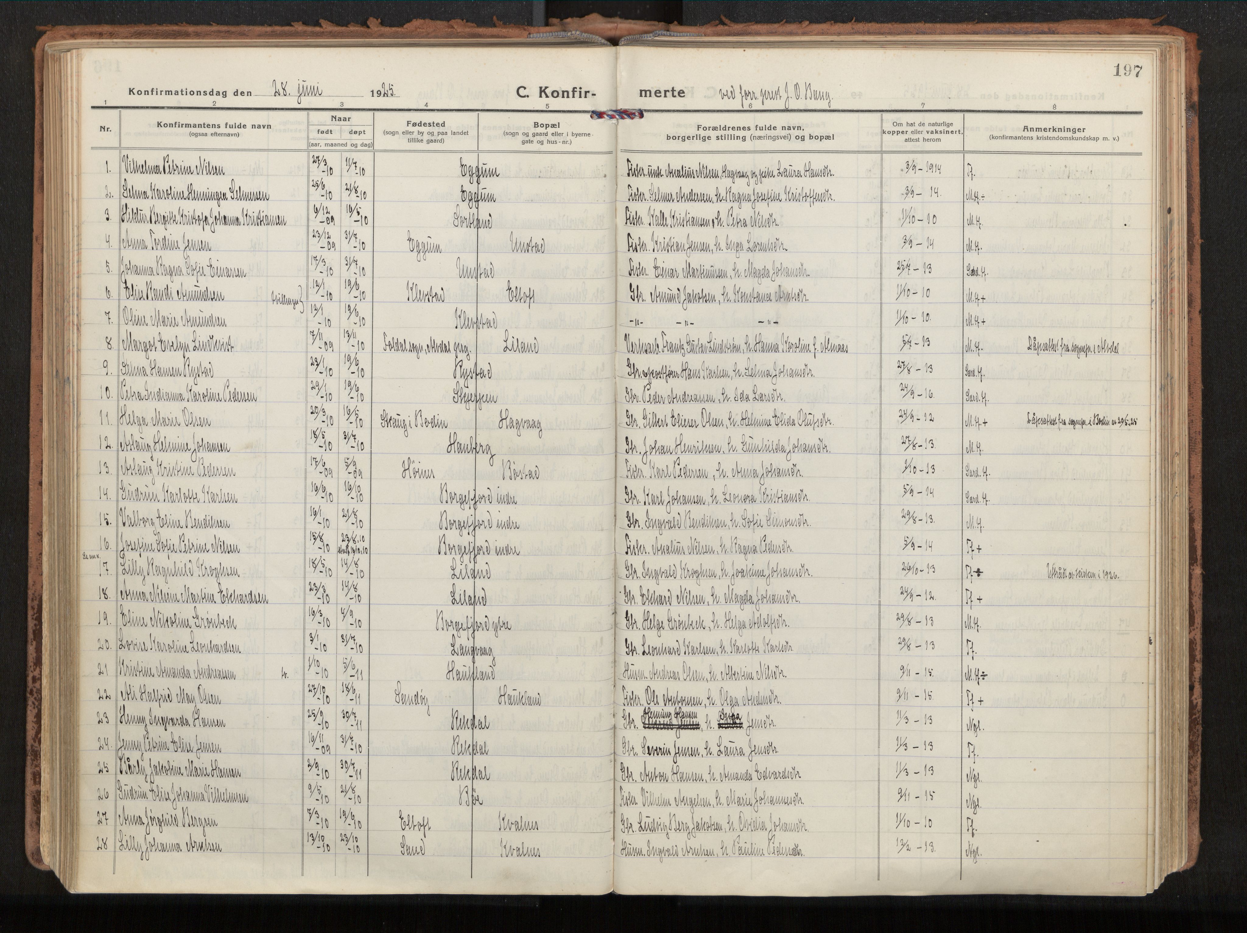 Ministerialprotokoller, klokkerbøker og fødselsregistre - Nordland, AV/SAT-A-1459/880/L1136: Ministerialbok nr. 880A10, 1919-1927, s. 197