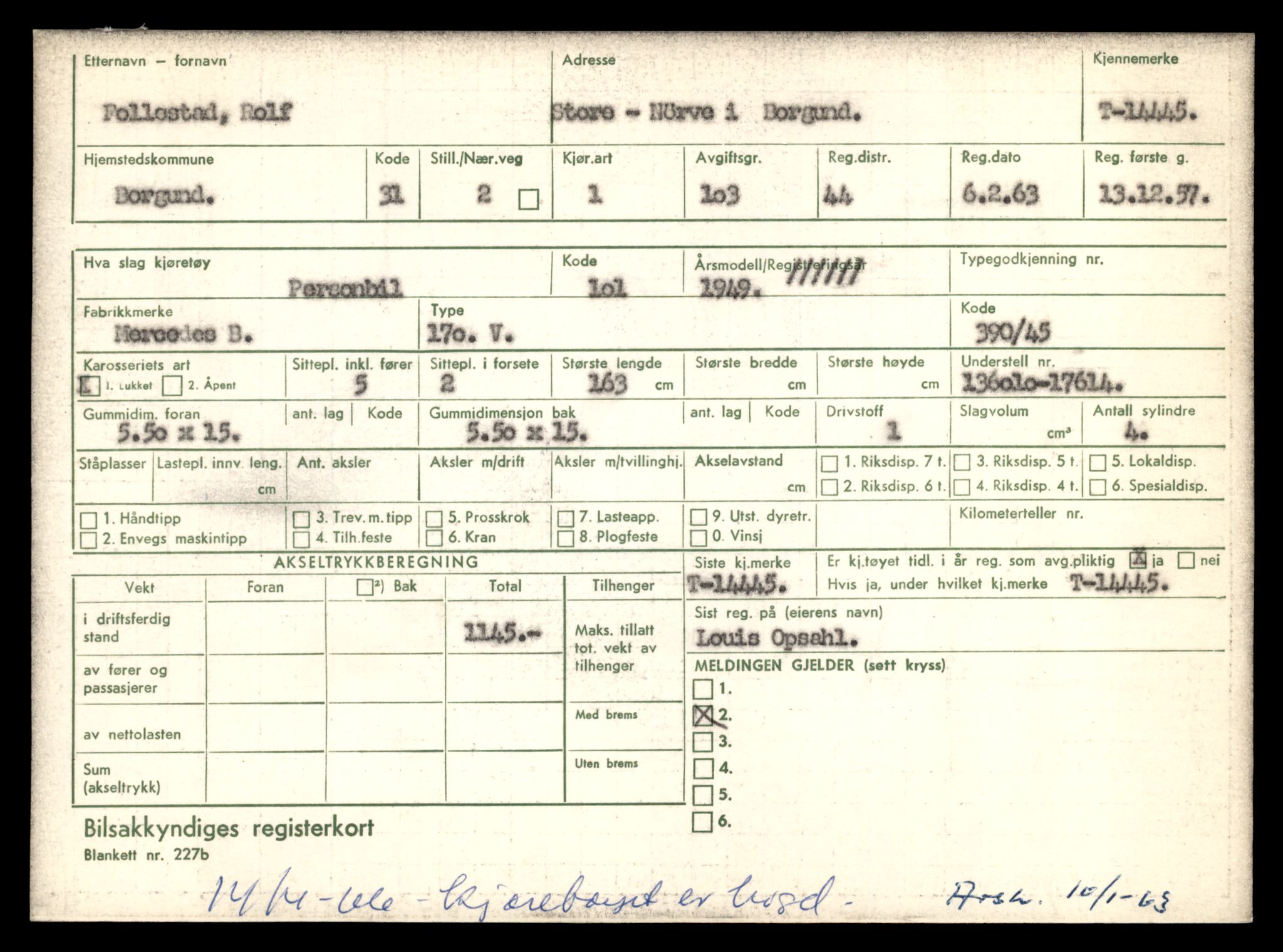 Møre og Romsdal vegkontor - Ålesund trafikkstasjon, AV/SAT-A-4099/F/Fe/L0046: Registreringskort for kjøretøy T 14445 - T 14579, 1927-1998