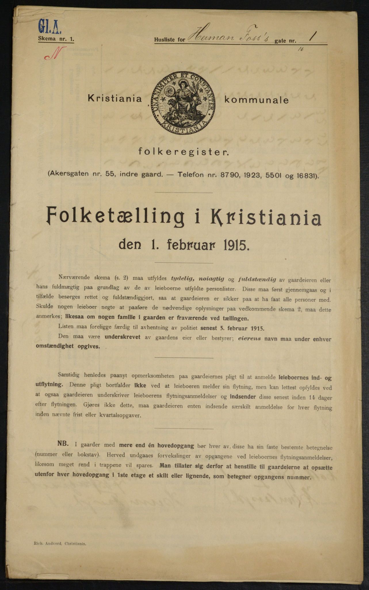 OBA, Kommunal folketelling 1.2.1915 for Kristiania, 1915, s. 38129