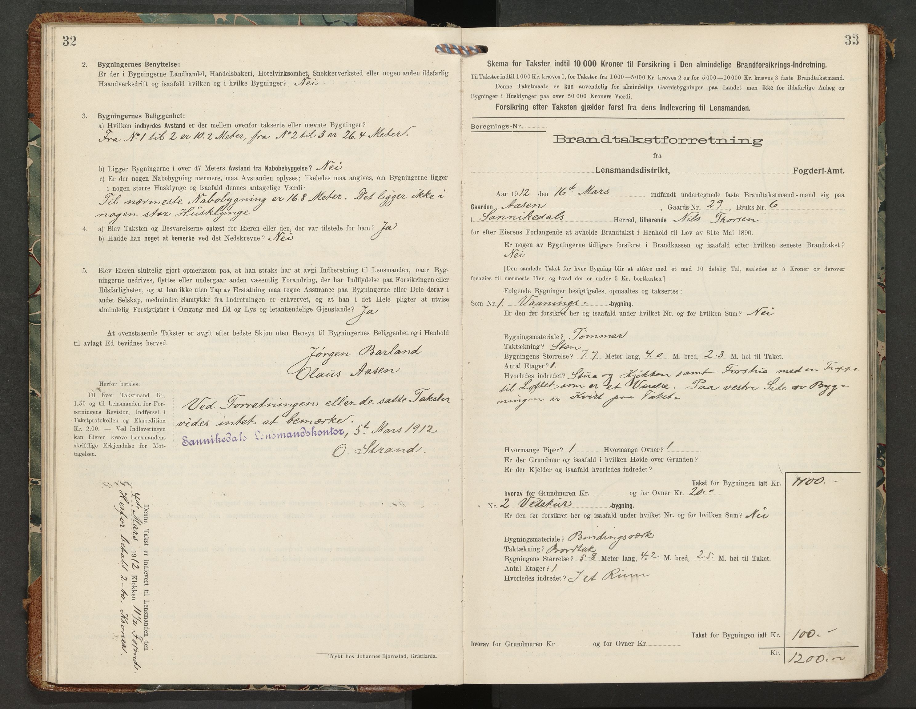 Sannidal lensmannskontor, AV/SAKO-A-569/Y/Yc/Ycb/L0004: Skjematakstprotokoll, 1912-1918