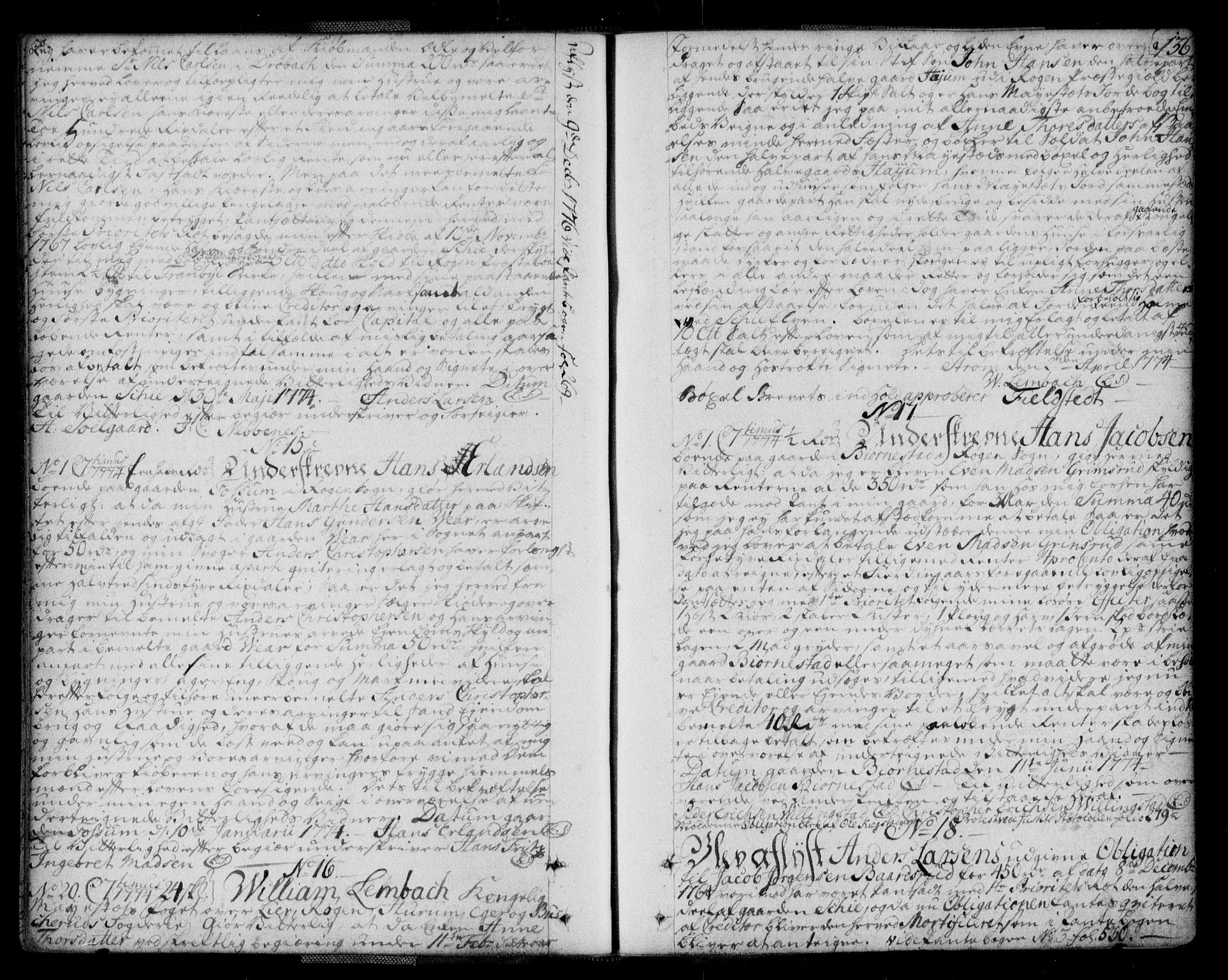 Lier, Røyken og Hurum sorenskriveri, AV/SAKO-A-89/G/Ga/Gaa/L0004a: Pantebok nr. IVa, 1771-1779, s. 136