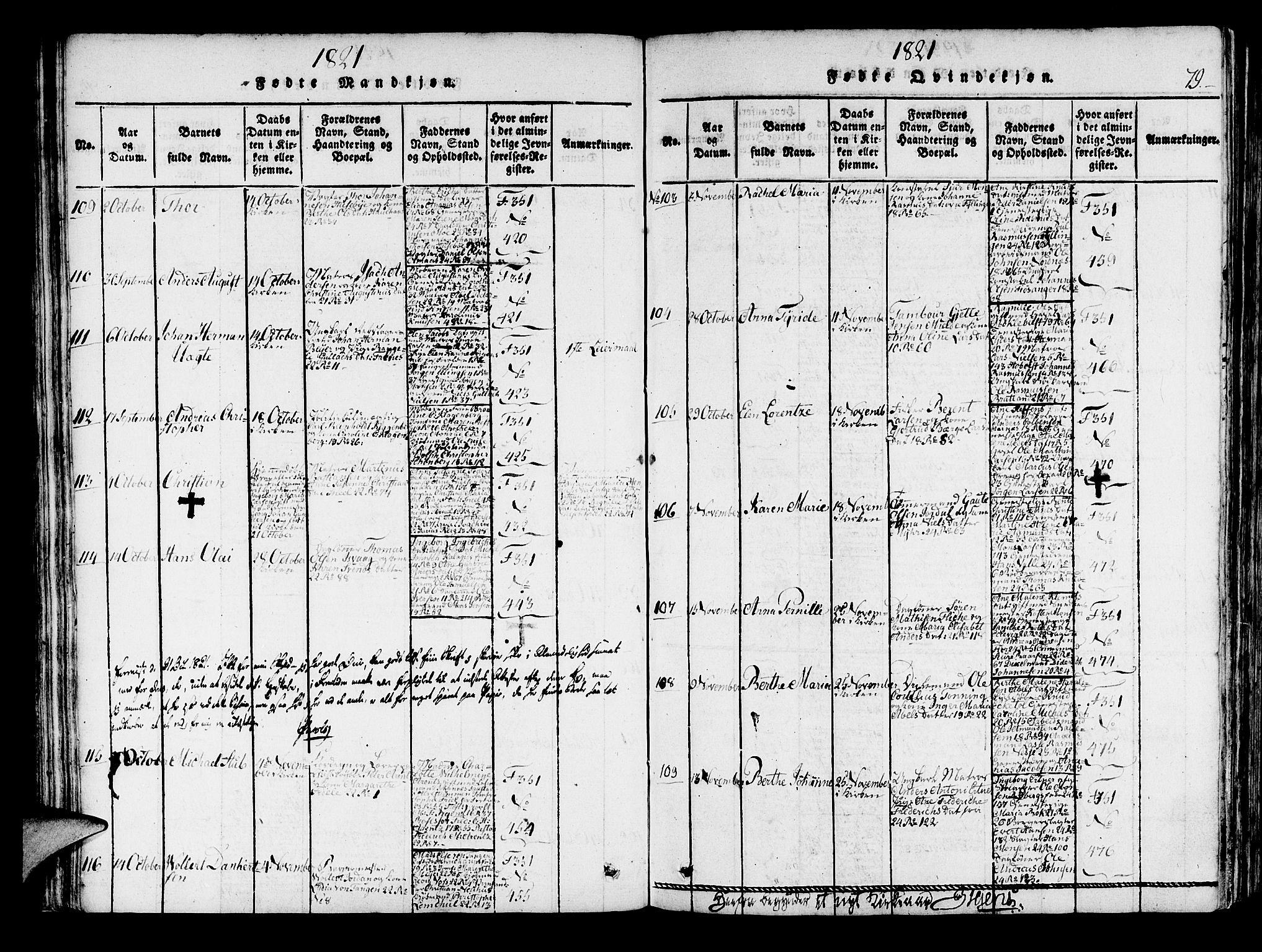 Korskirken sokneprestembete, SAB/A-76101/H/Haa/L0013: Ministerialbok nr. A 13, 1815-1822, s. 79