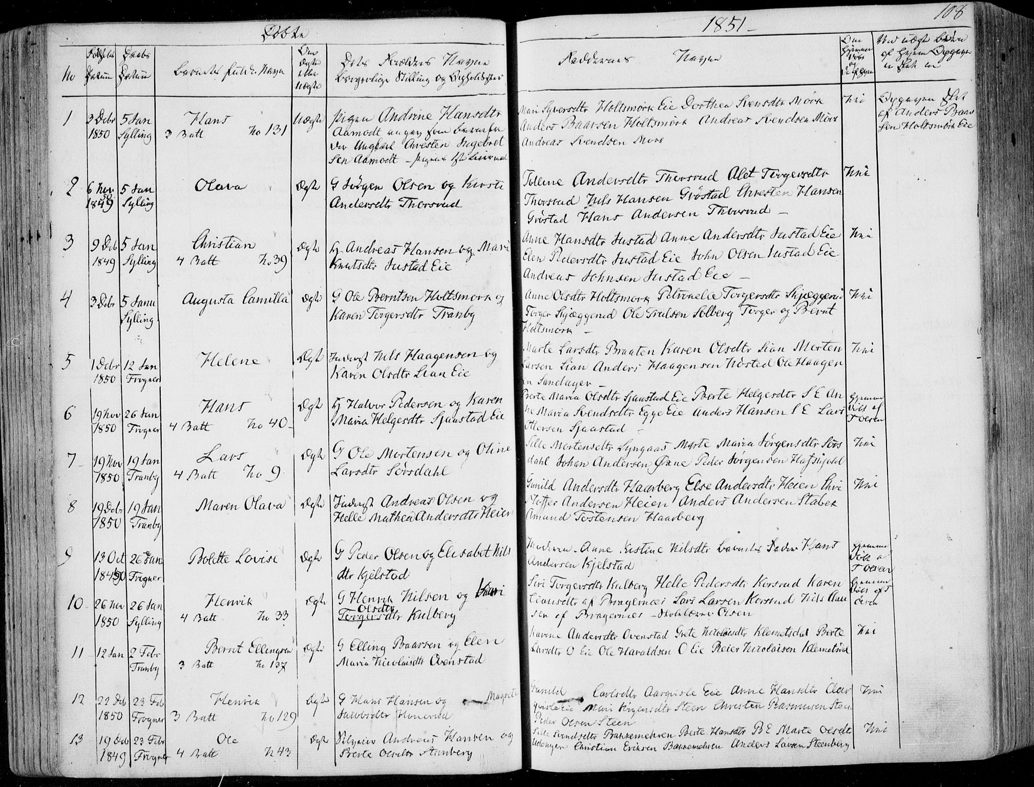 Lier kirkebøker, AV/SAKO-A-230/F/Fa/L0011: Ministerialbok nr. I 11, 1843-1854, s. 108