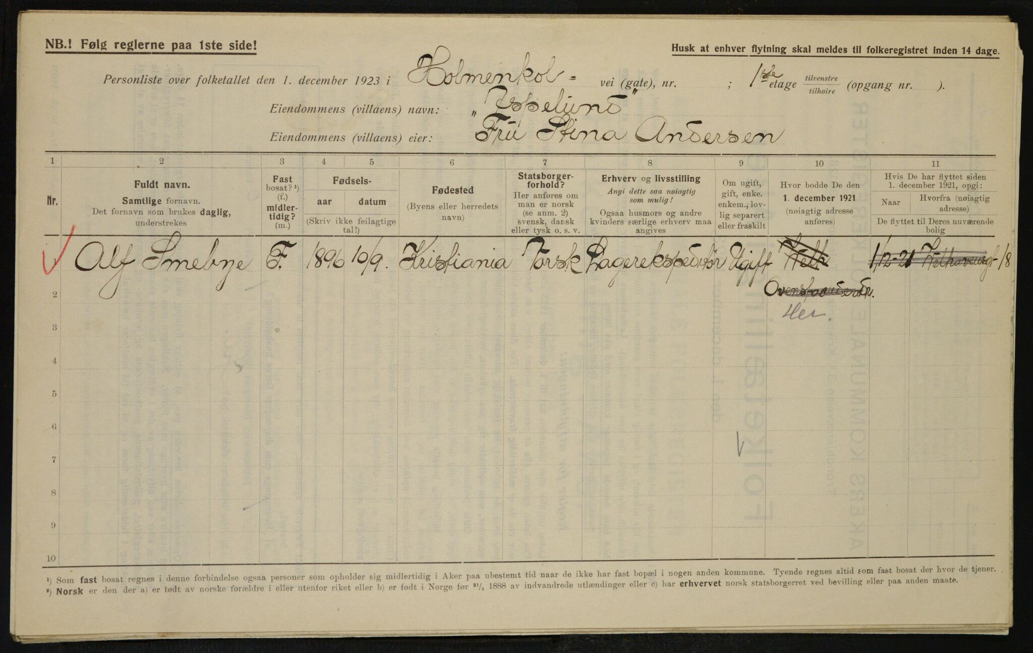 , Kommunal folketelling 1.12.1923 for Aker, 1923, s. 11226