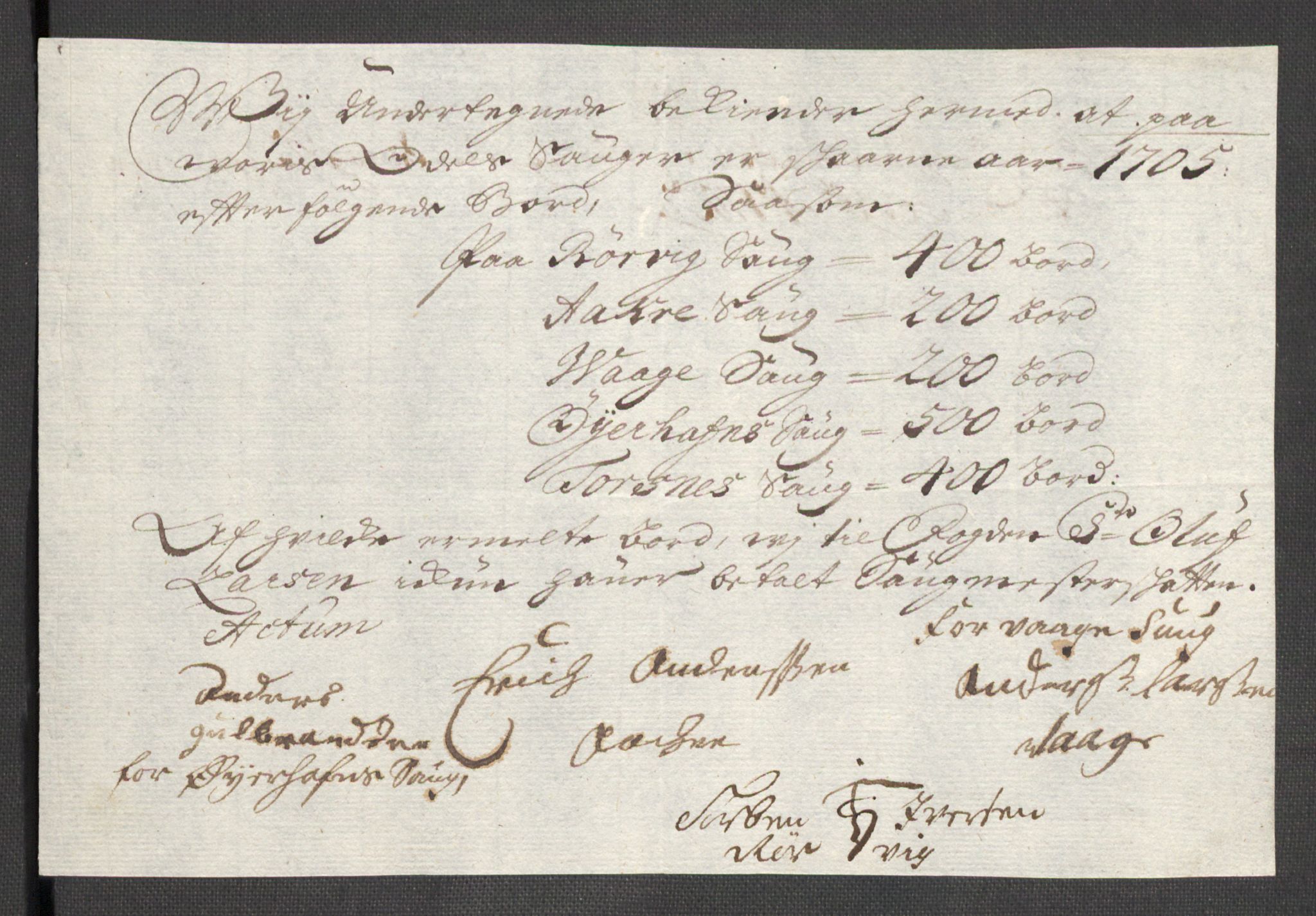 Rentekammeret inntil 1814, Reviderte regnskaper, Fogderegnskap, AV/RA-EA-4092/R48/L2983: Fogderegnskap Sunnhordland og Hardanger, 1705, s. 125