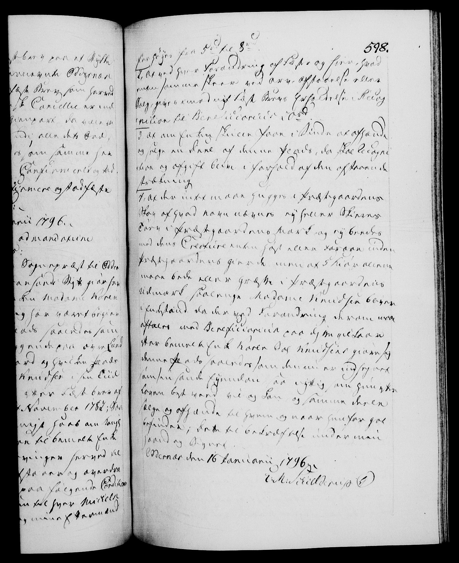Danske Kanselli 1572-1799, RA/EA-3023/F/Fc/Fca/Fcaa/L0056: Norske registre, 1795-1796, s. 598a