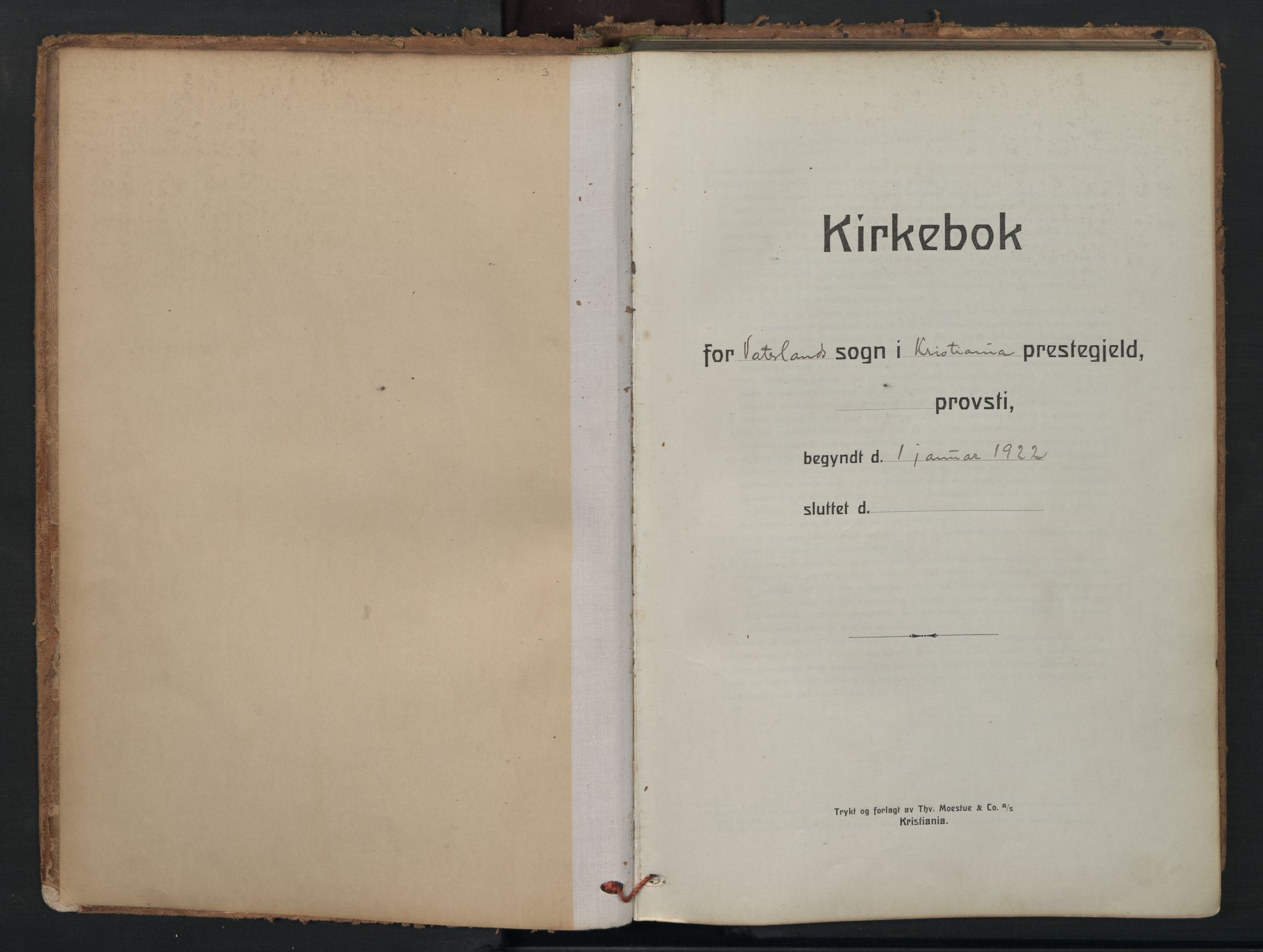 Vaterland prestekontor Kirkebøker, SAO/A-10880/F/Fa/L0003: Ministerialbok nr. 3, 1922-1944