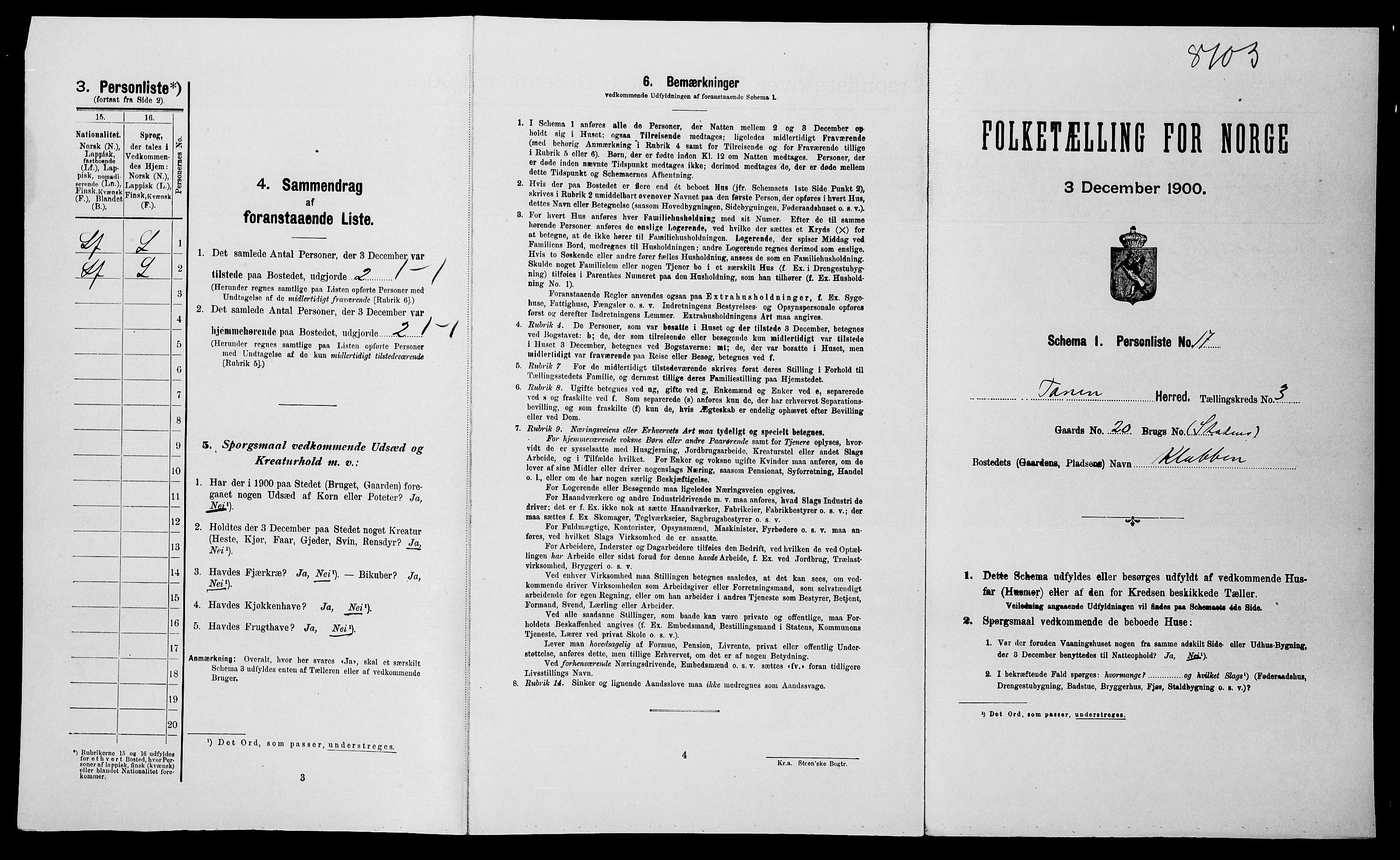 SATØ, Folketelling 1900 for 2025 Tana herred, 1900, s. 432