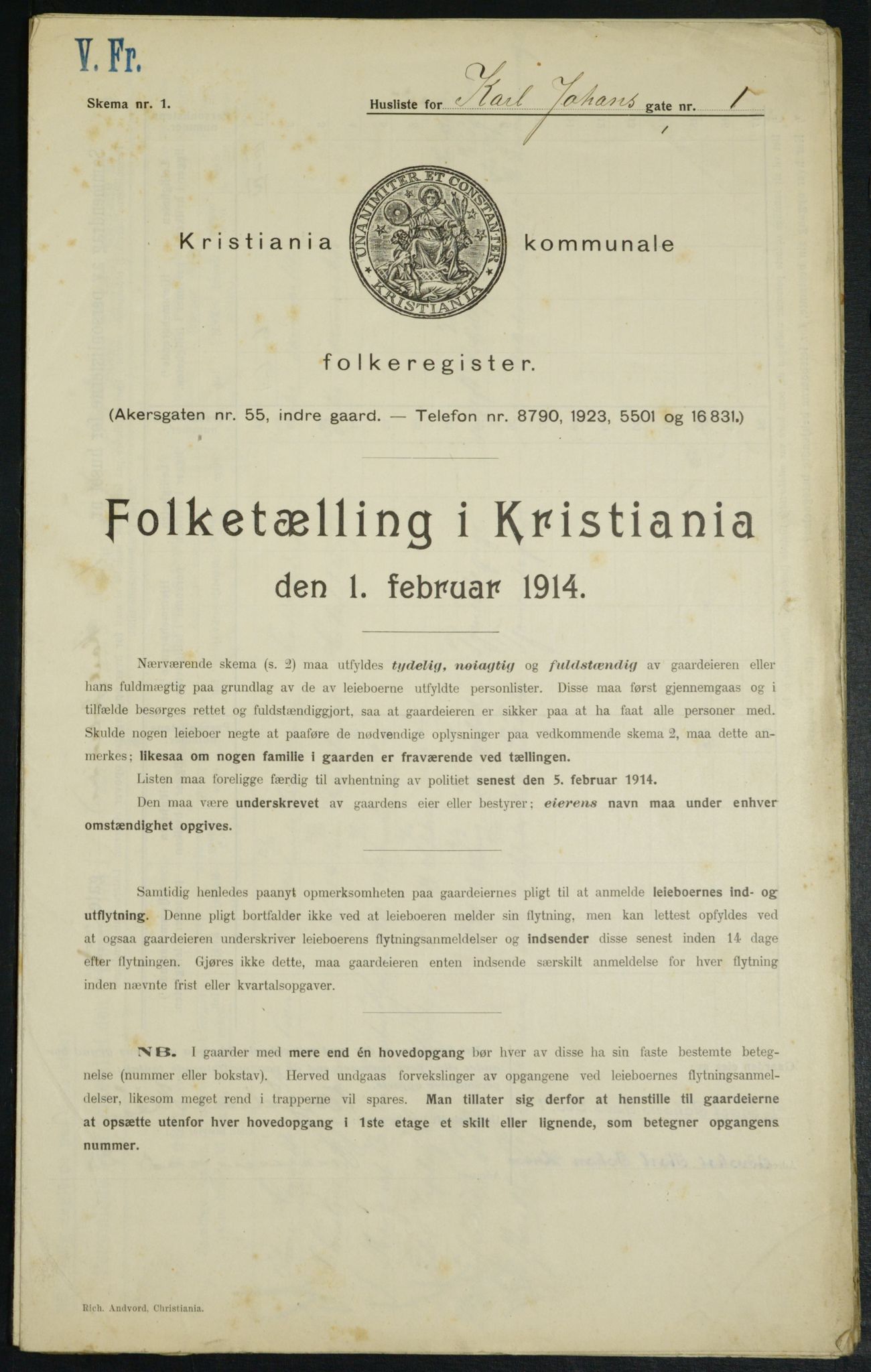 OBA, Kommunal folketelling 1.2.1914 for Kristiania, 1914, s. 48647