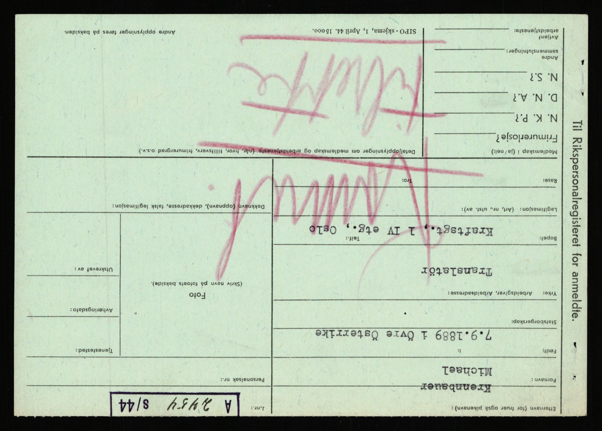 Statspolitiet - Hovedkontoret / Osloavdelingen, AV/RA-S-1329/C/Ca/L0009: Knutsen - Limstrand, 1943-1945, s. 920